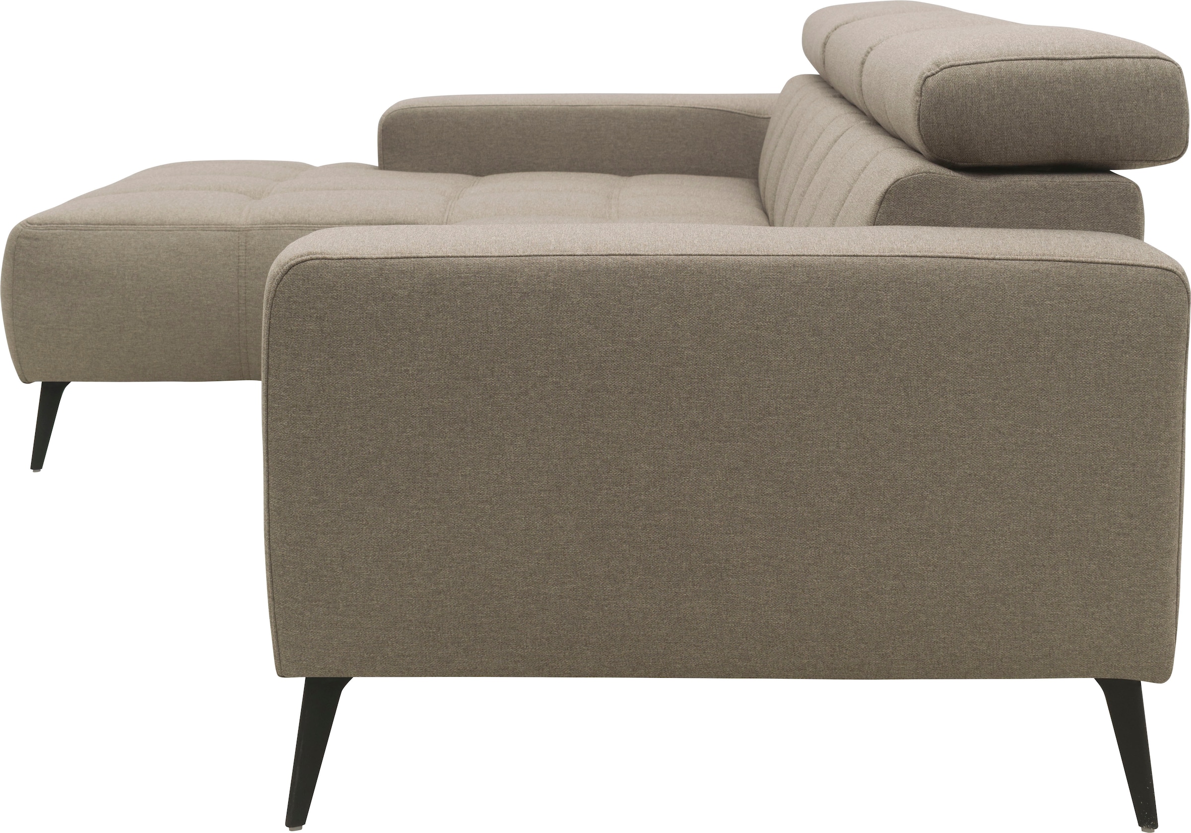 DOMO collection Ecksofa »Trento L-Form«, wahlweise mit Kopfteilverstellung, Recamiere links/rechts bestellbar