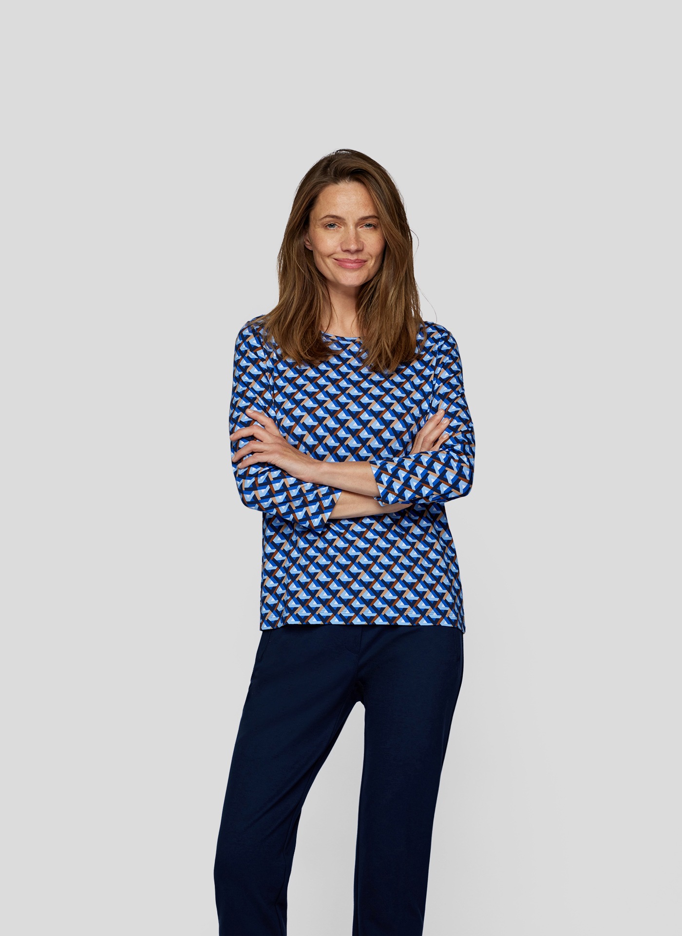 Rabe 3/4-Arm-Shirt mit grafischem Muster