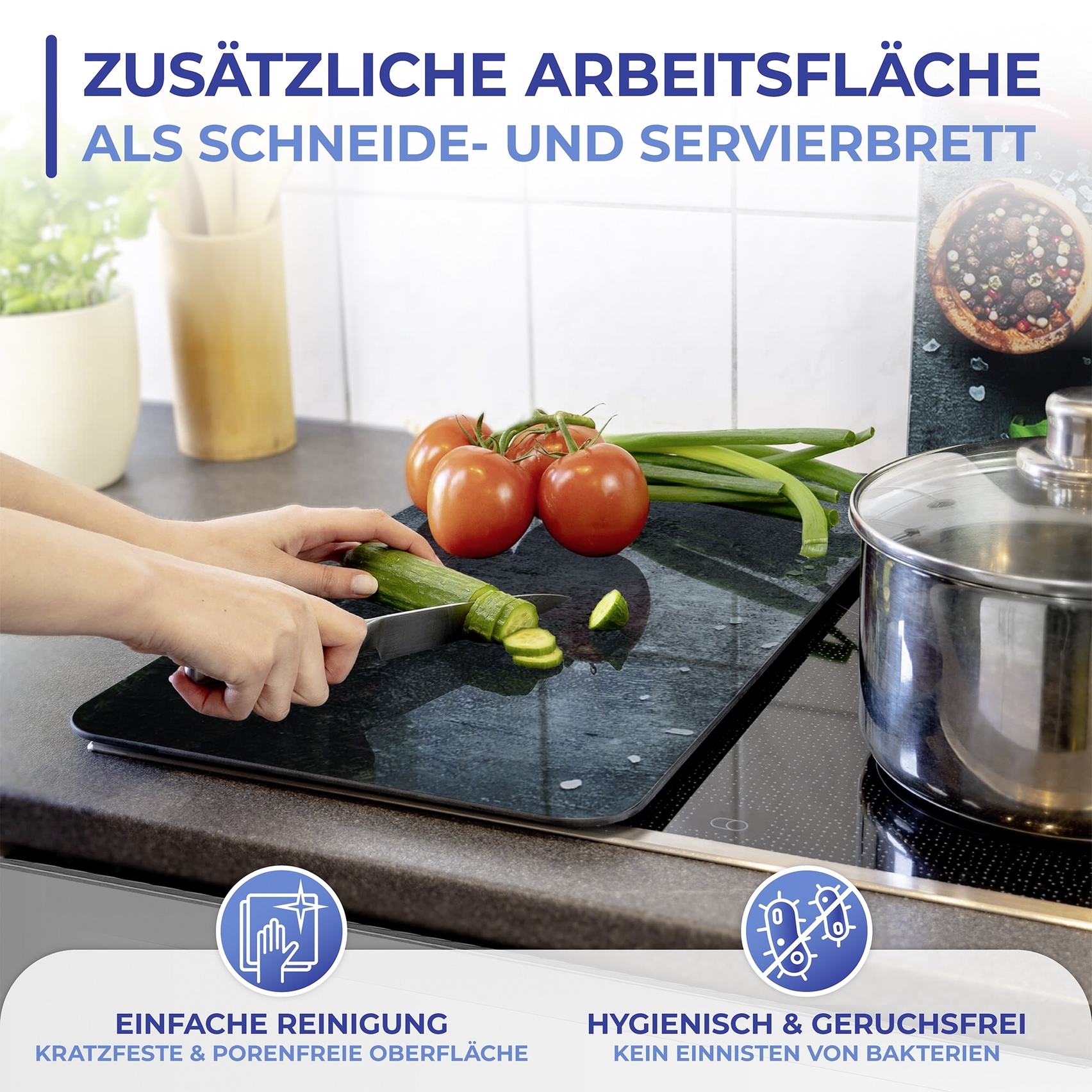 Maximex Herd-Abdeckplatte »Universal Modell Rosmarin«, (Set, 2 tlg.), Herdabdeckung für alle Herdarten, kratzfest, mit rutschfesten Füssen