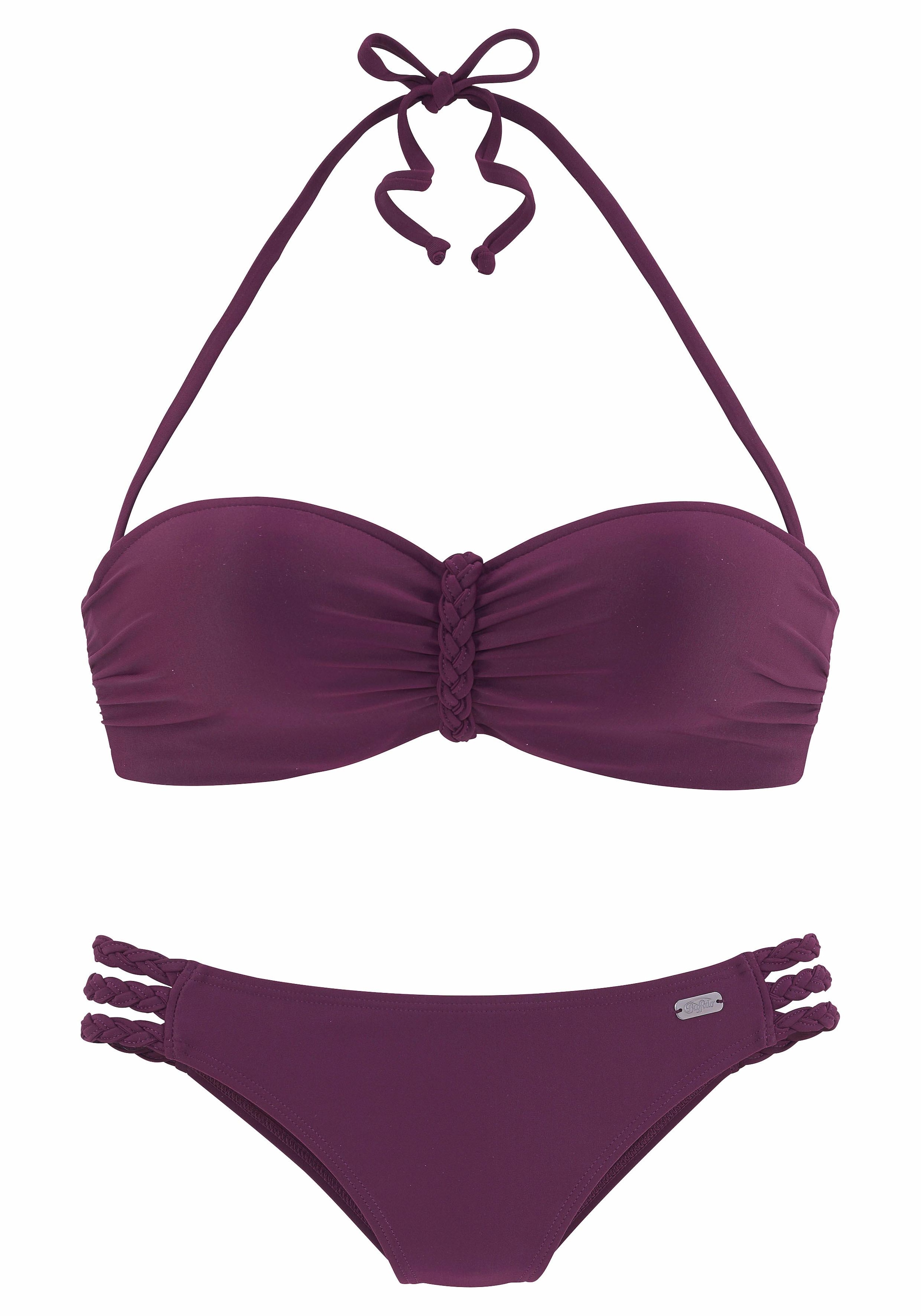 Buffalo Bügel-Bandeau-Bikini, trendiger Look, mit abnehmbaren Trägern, mit geflochtenen Details