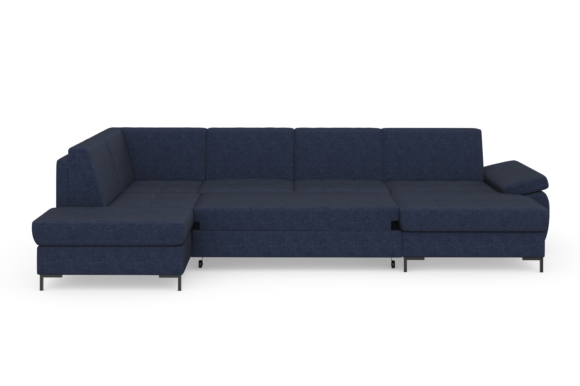 DOMO collection Wohnlandschaft »Capelo, komfortabel, klare Linien zeichnen dieses Design aus, U-Form«, mit Armteilverstellung, wahlweise mit Bettfunktion, Federkern