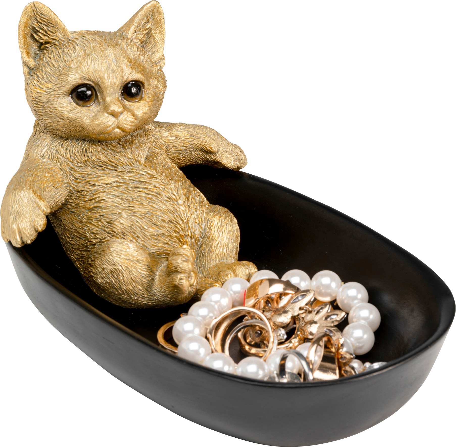Kare Design Schale "Bathing Cat 20cm" aus Polyresin (Kunststein) aus Polyresin