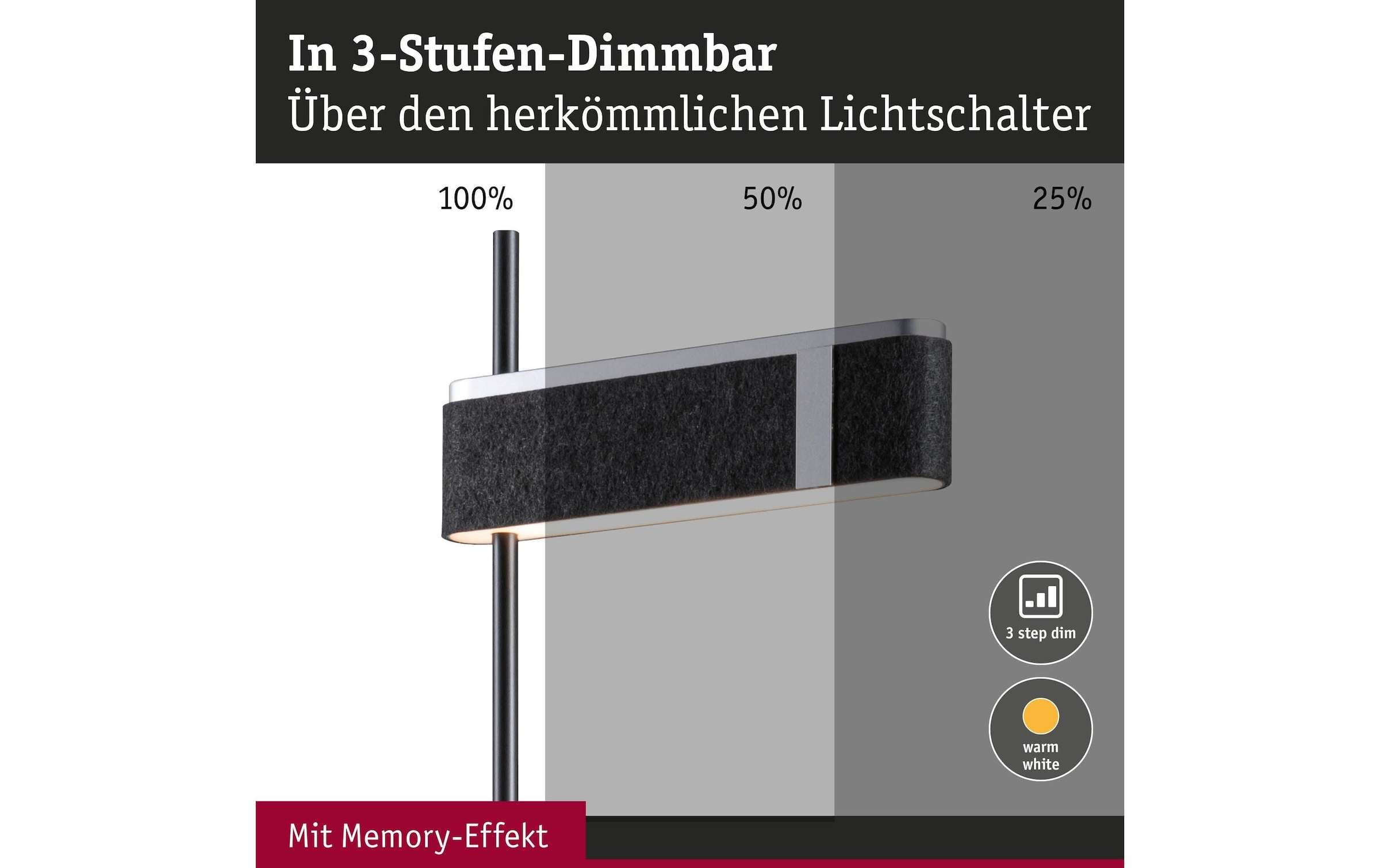 Paulmann LED Stehlampe »Jagun 2700K 20.4W«, 1 flammig