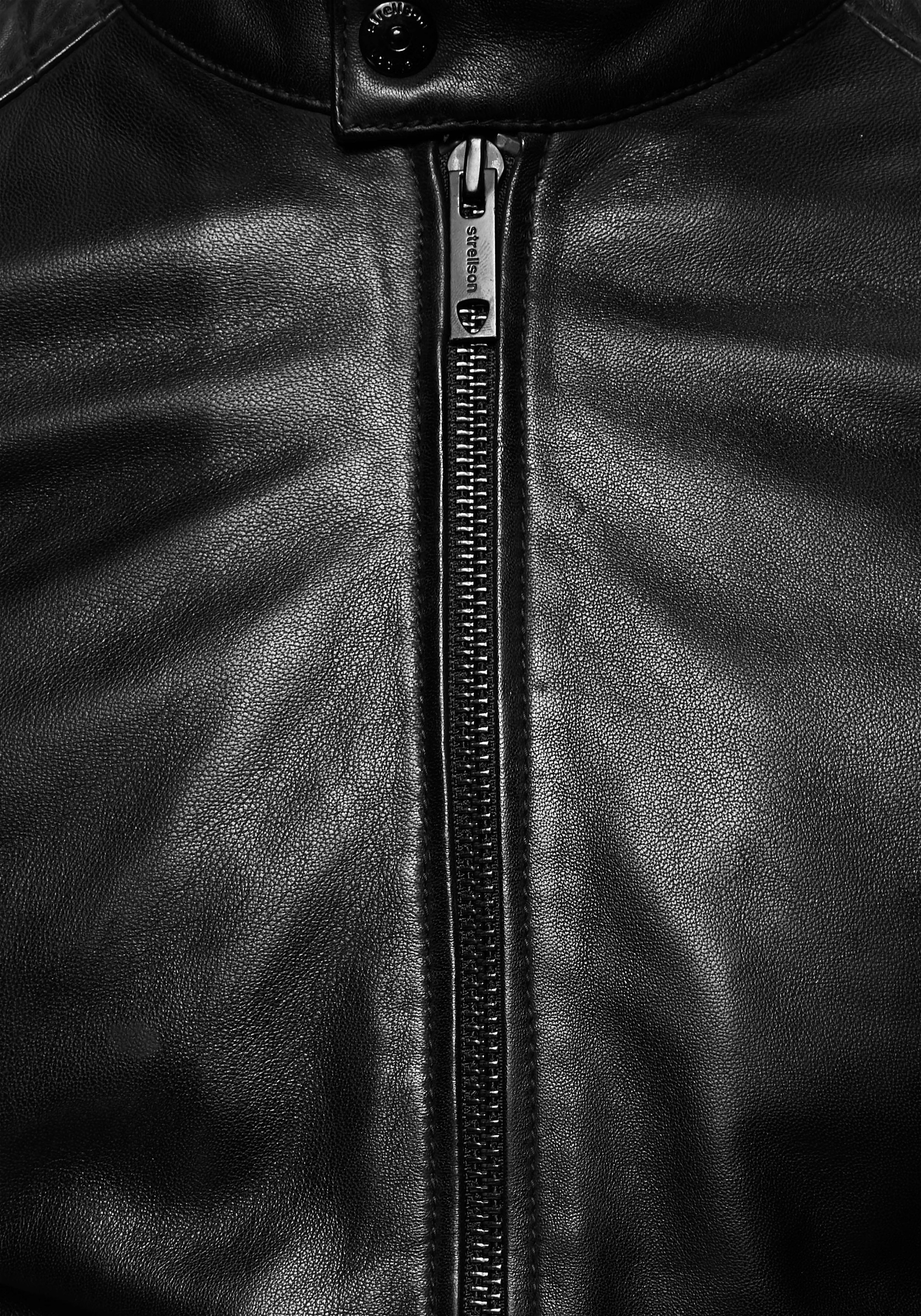 Strellson Lederjacke, Lammleder, leicht wattiert