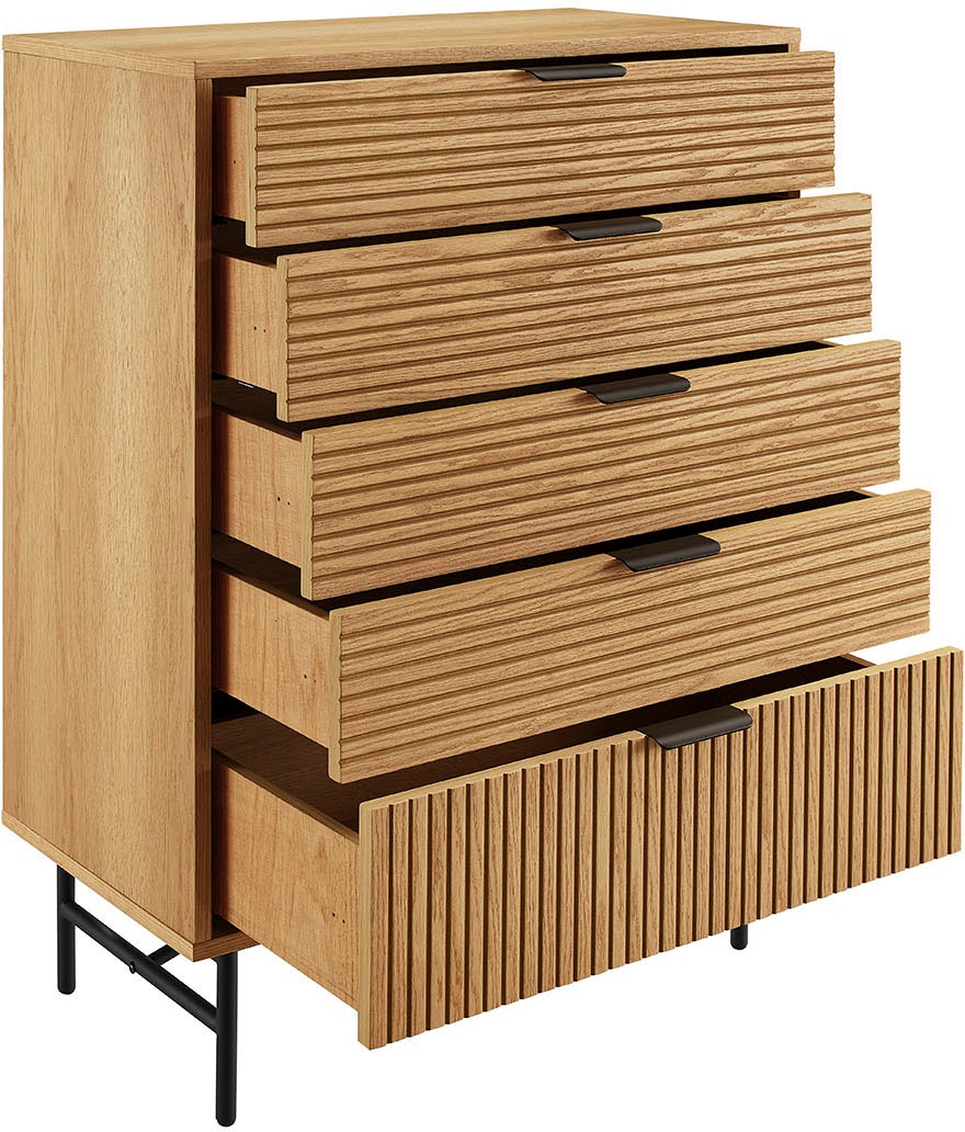 SalesFever Kommode »Visby Designer Sideboard mit Stil«, Eiche Echtholzfurnier
