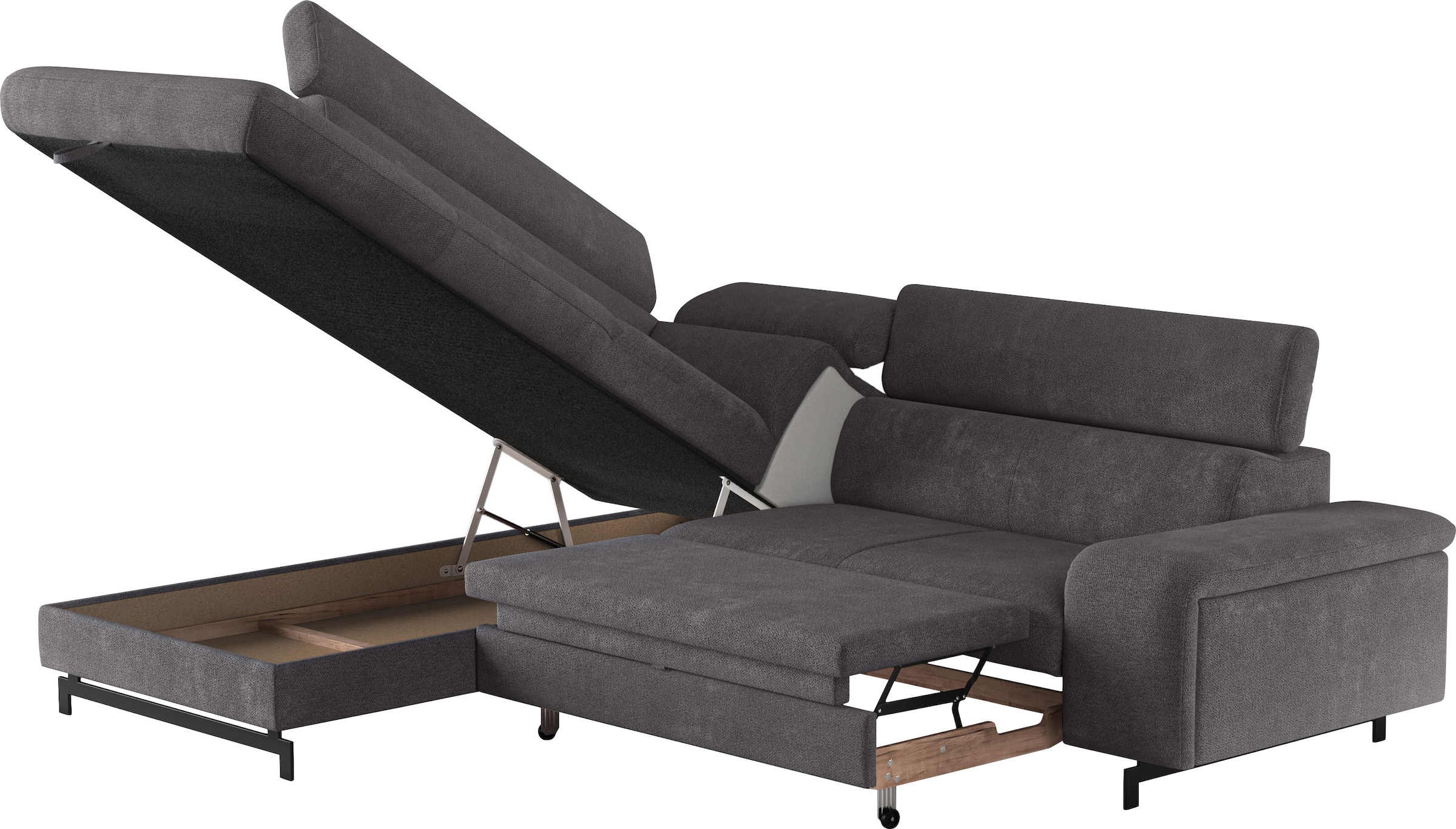 COTTA Ecksofa »Emma L-Form«, mit Kopfteilverstellung, wahlweise mit Bettfunktion & Bettkasten
