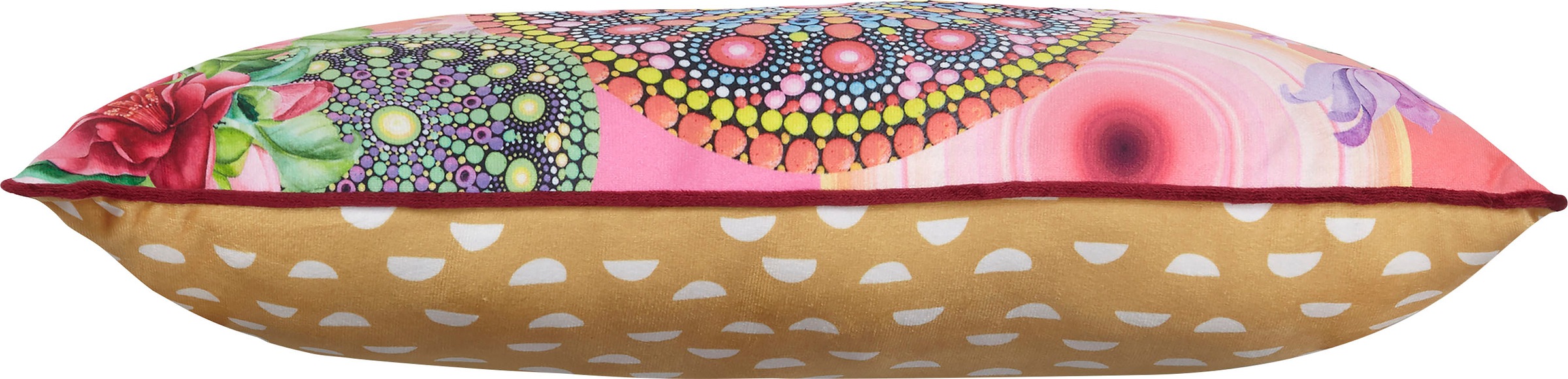 hip Dekokissen »Nevine«, Mit Füllung, 1 Stück, Biese, 30x60, Wendeoptik, Weich, Bunt, Papagei