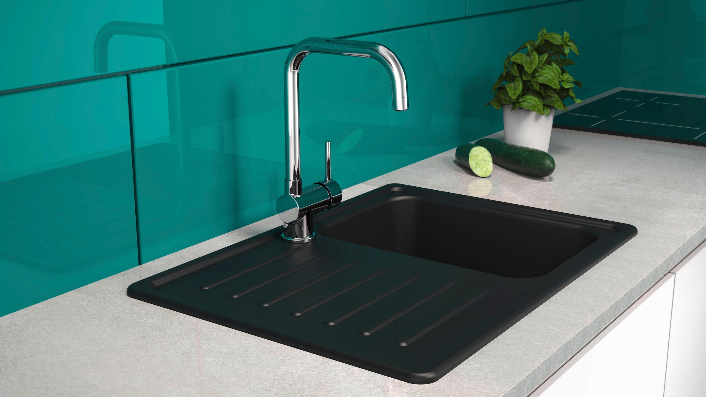 Eisl Spültischarmatur »Futura«, Niederdruck Armatur, 360° schwenkb. Wasserhahn mit Energiesparfunktion