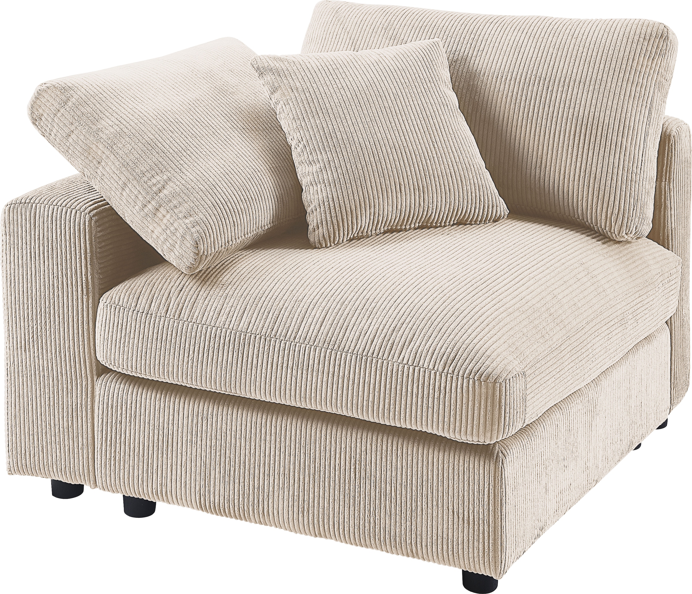 RAUM.ID 4-Sitzer »Bennid, XXL-Modulsofa mit vielen individuellen Stellmöglichkeiten«, (Set, 4 St.), inklusive 2 grossen & 2 kleinen Zierkissen im flauschigen Cord