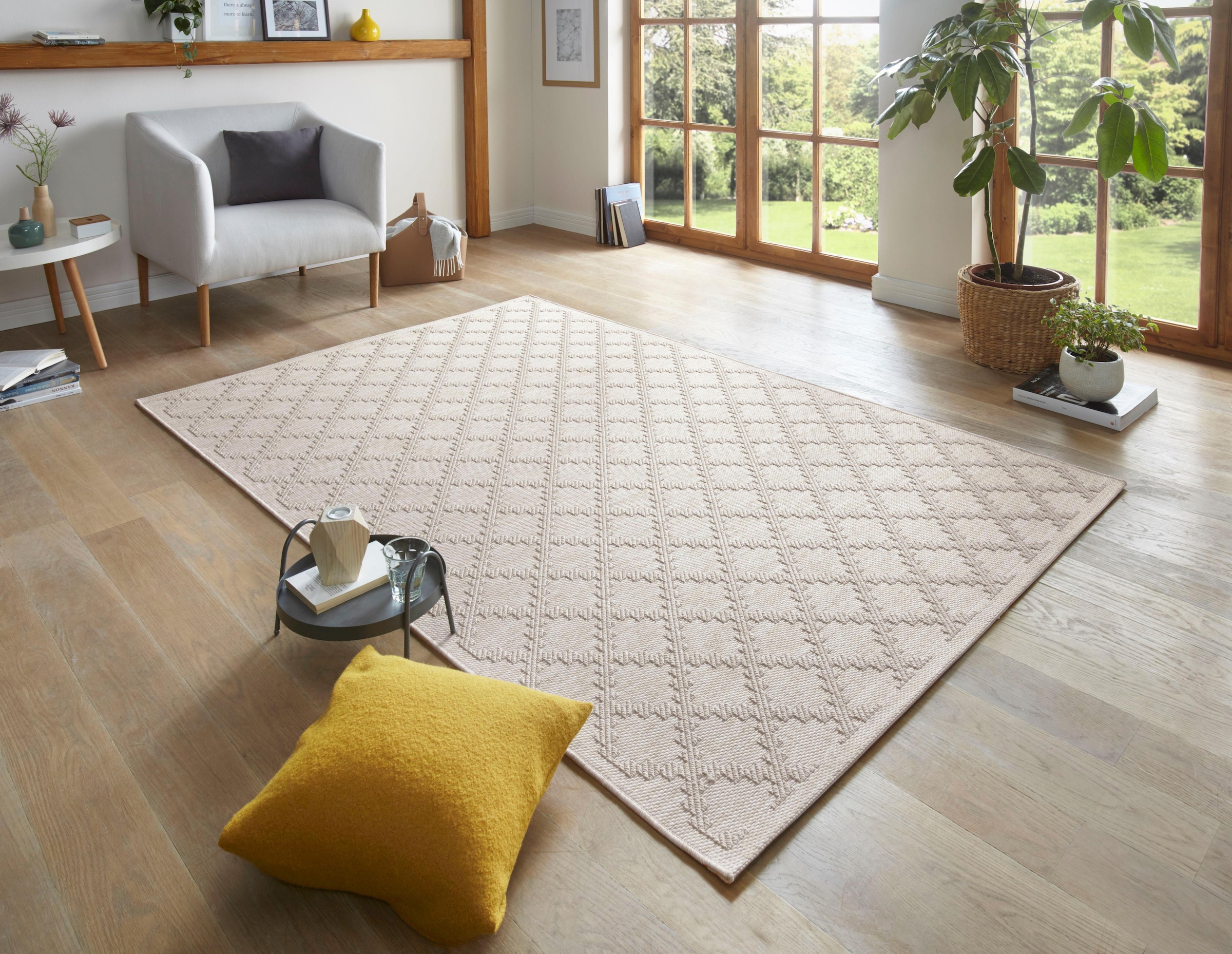 freundin Home Collection Teppich »Dawn«, rechteckig, 4 mm Höhe, In-& Outdoor, Teppich, Wetterfest, Balkon, Garten, Wohnzimmer, Modern