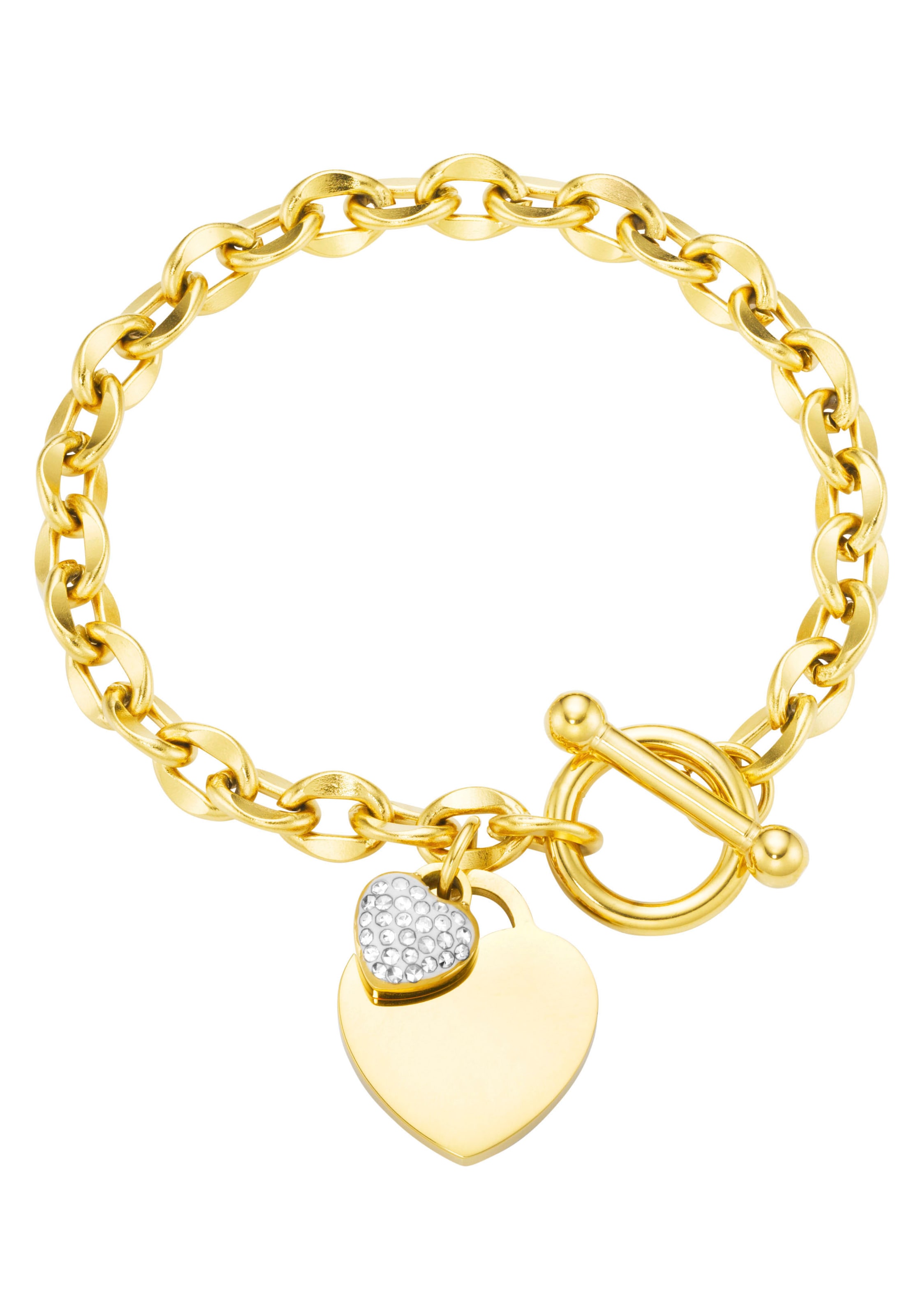 Firetti Armband »Armkette mit Knebelverschluss, Schmuck Geschenk, Herz  \