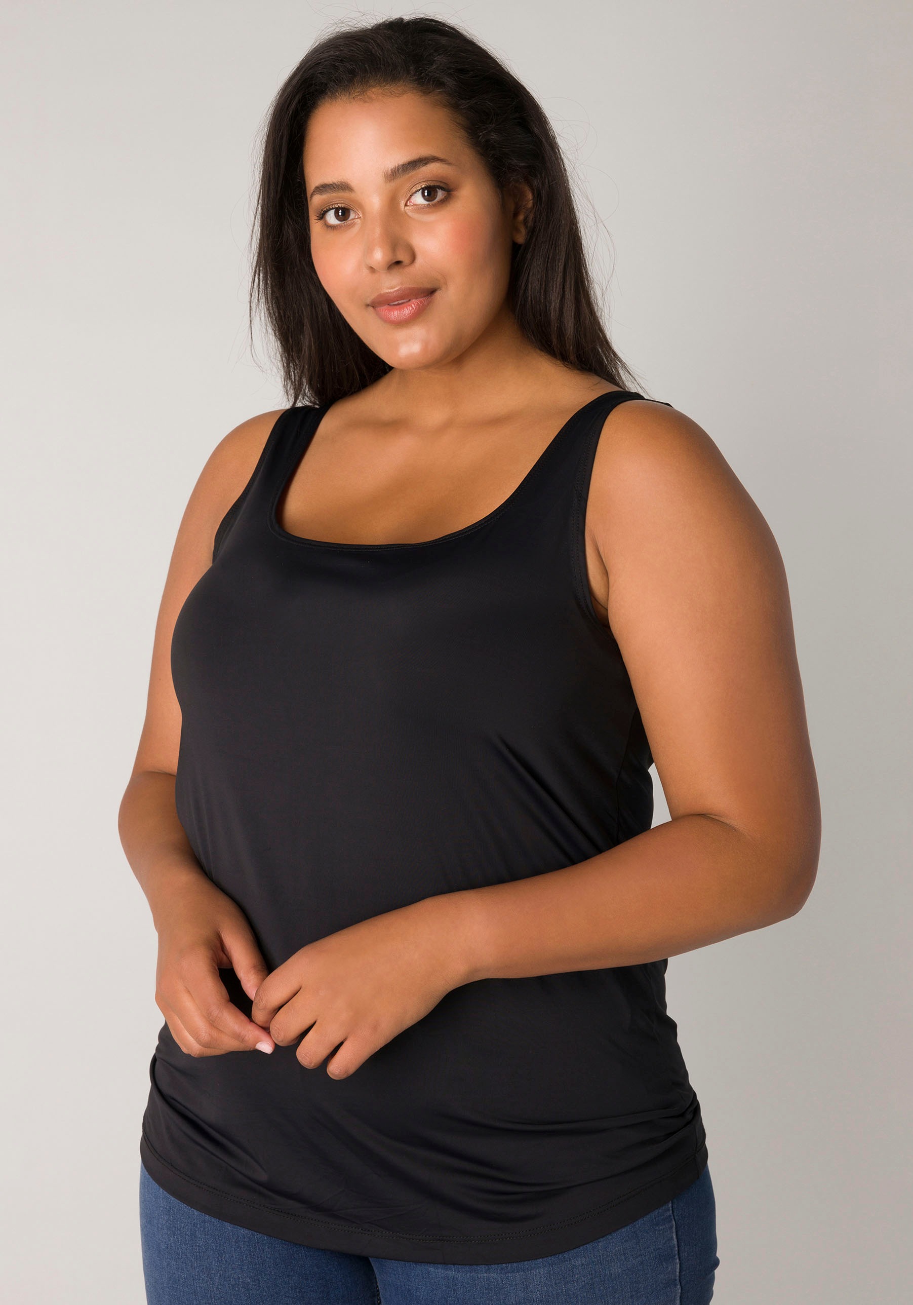 Base Level Curvy Tanktop »Style YANNE« in cleanem Look - unifarben