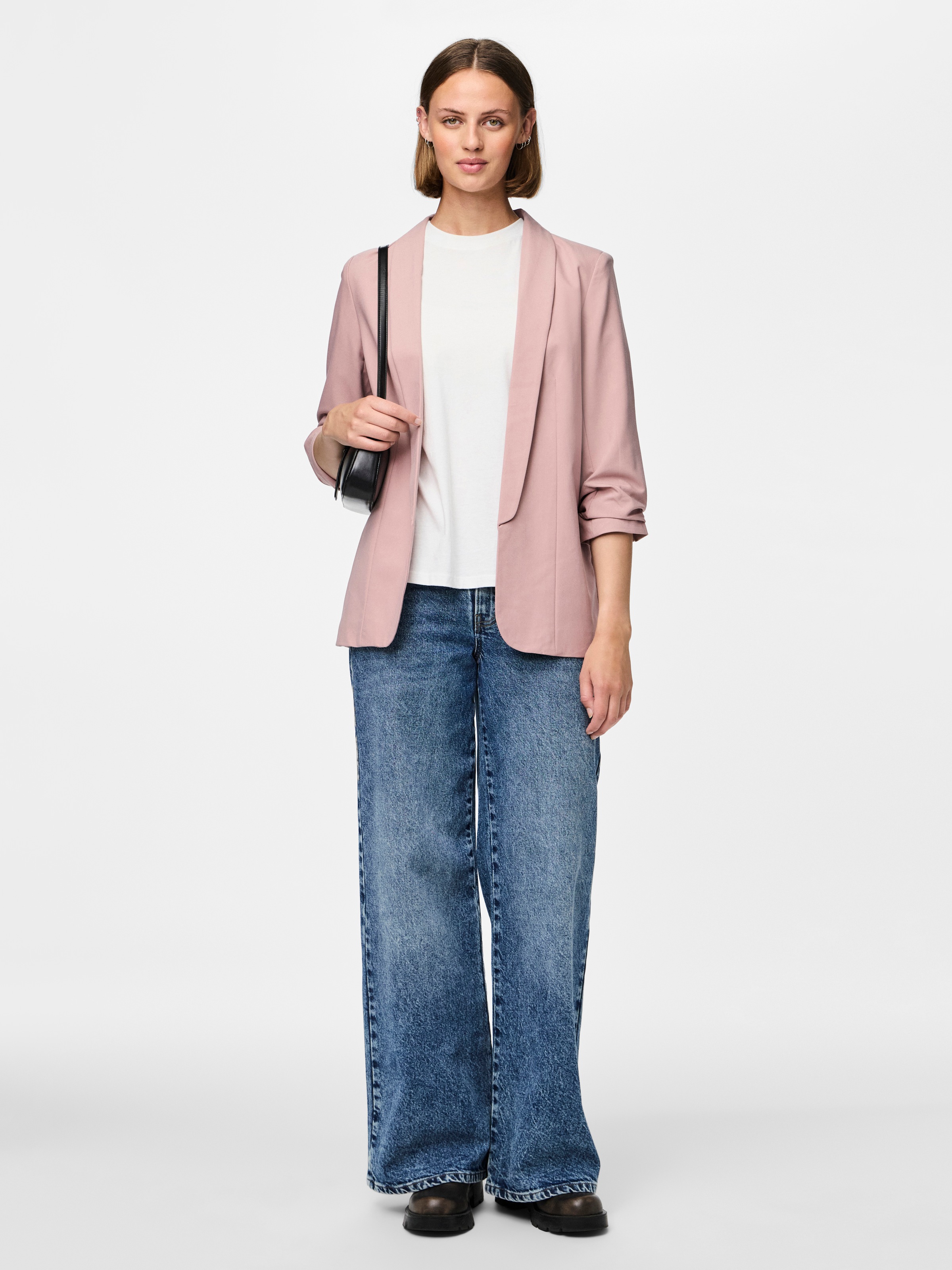 pieces Blusenblazer »PCBOSELLA 3/4 BLAZER NOOS«, mit Faltendetail am Ärmel
