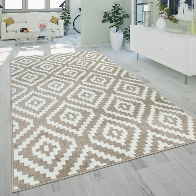 Paco Home Teppich »Stella 400«, rechteckig, Kurzflor, Pastell Farben,  Rauten Design, Wohnzimmer online shoppen | Jelmoli-Versand