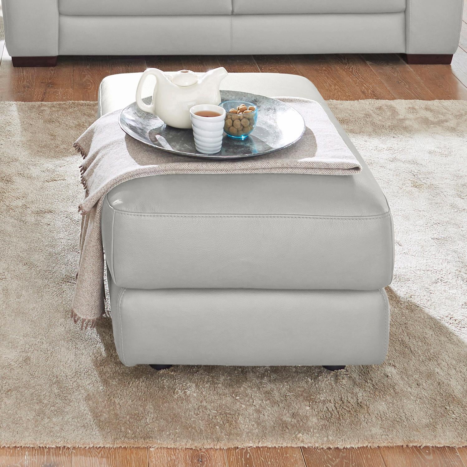 Calia Italia, CALIA ITALIA Hocker »Gaia, hochwertiger, edler Lederhocker mit erstklassigem Sitzkomfort«, tortora, Leder SORRENTO - 100% Leder;Leder 