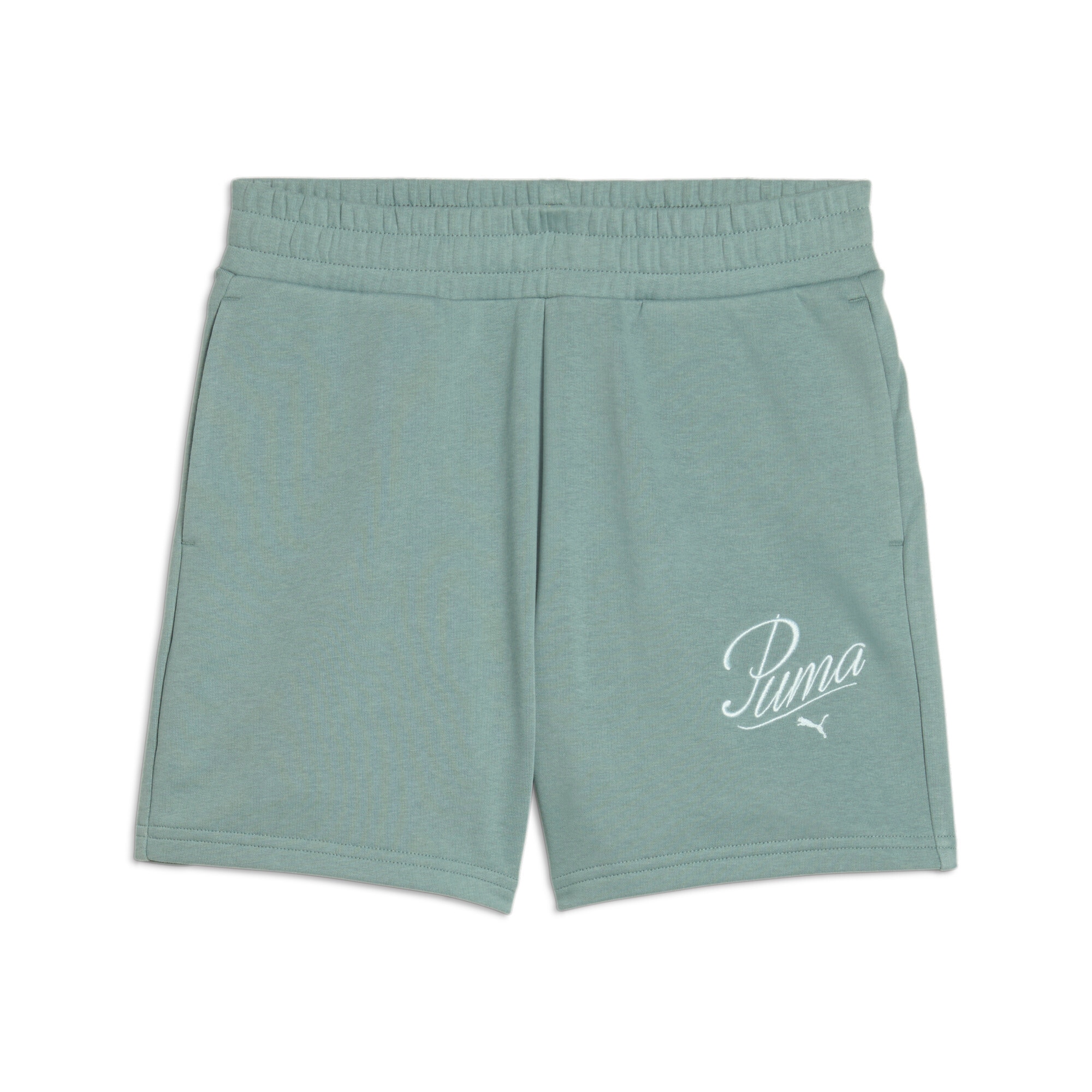 PUMA Trainingsshorts »ESS SCRIPT HIGH-WAIST SHORTS 5"« sportlich, für vielseitige Aktivitäten, mit Eingrifftaschen