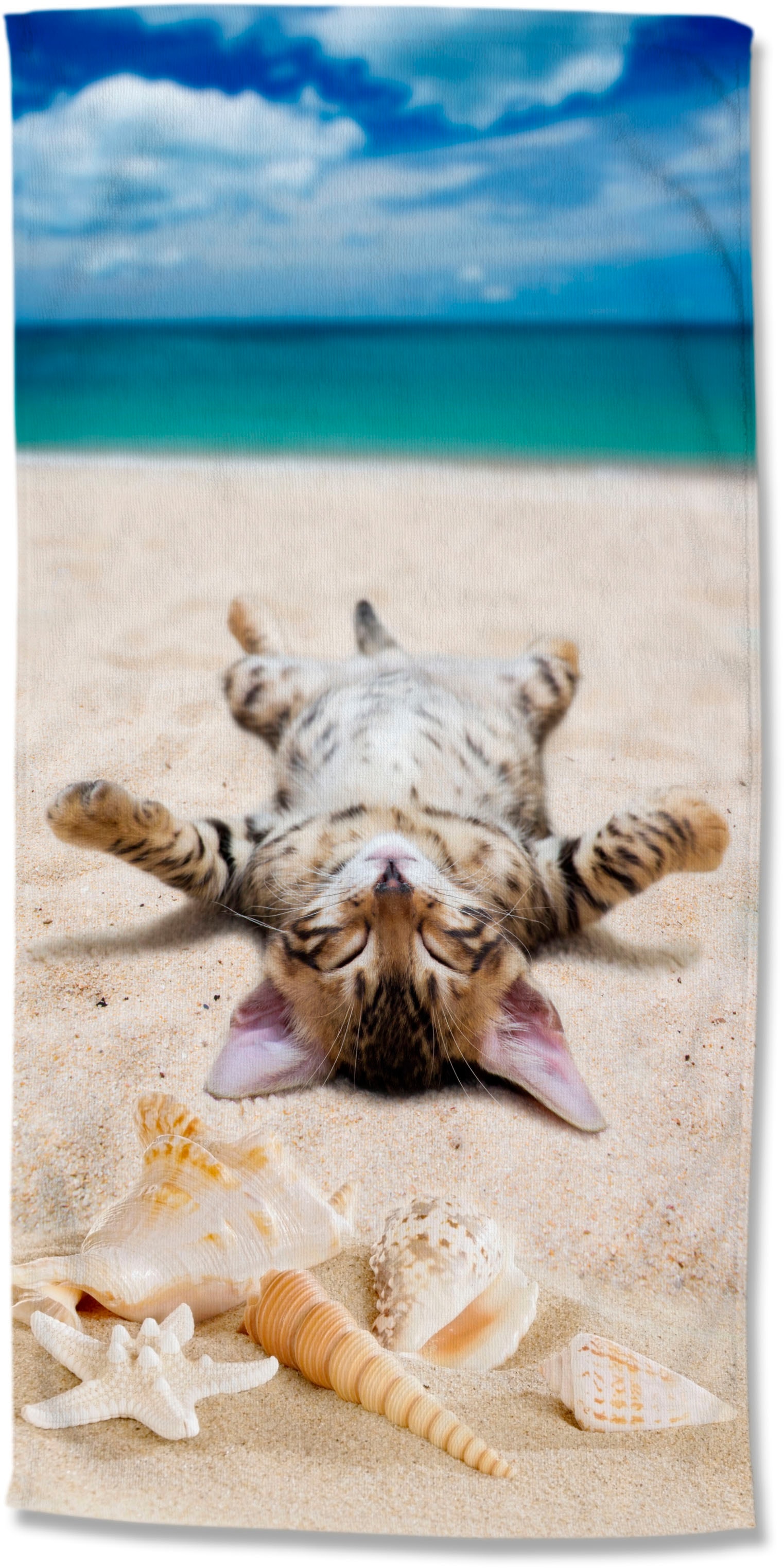 ✵ good morning Strandtuch »Beachcat«, (1 St.), schnell trocknet günstig  entdecken | Jelmoli-Versand