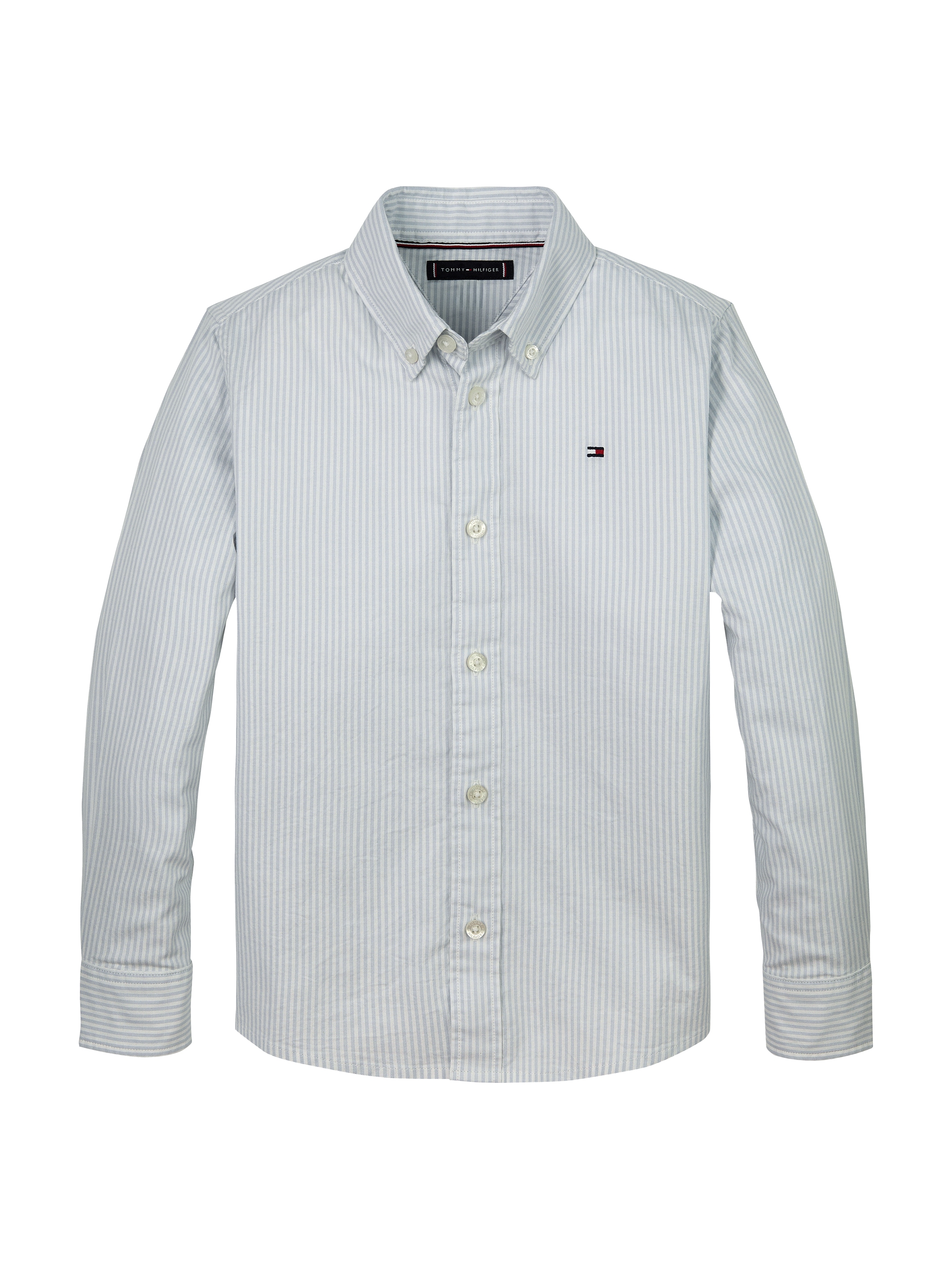 Tommy Hilfiger Langarmhemd »FLEX ITHACA SHIRT LS«, mit Streifenmuster, Logostickerei