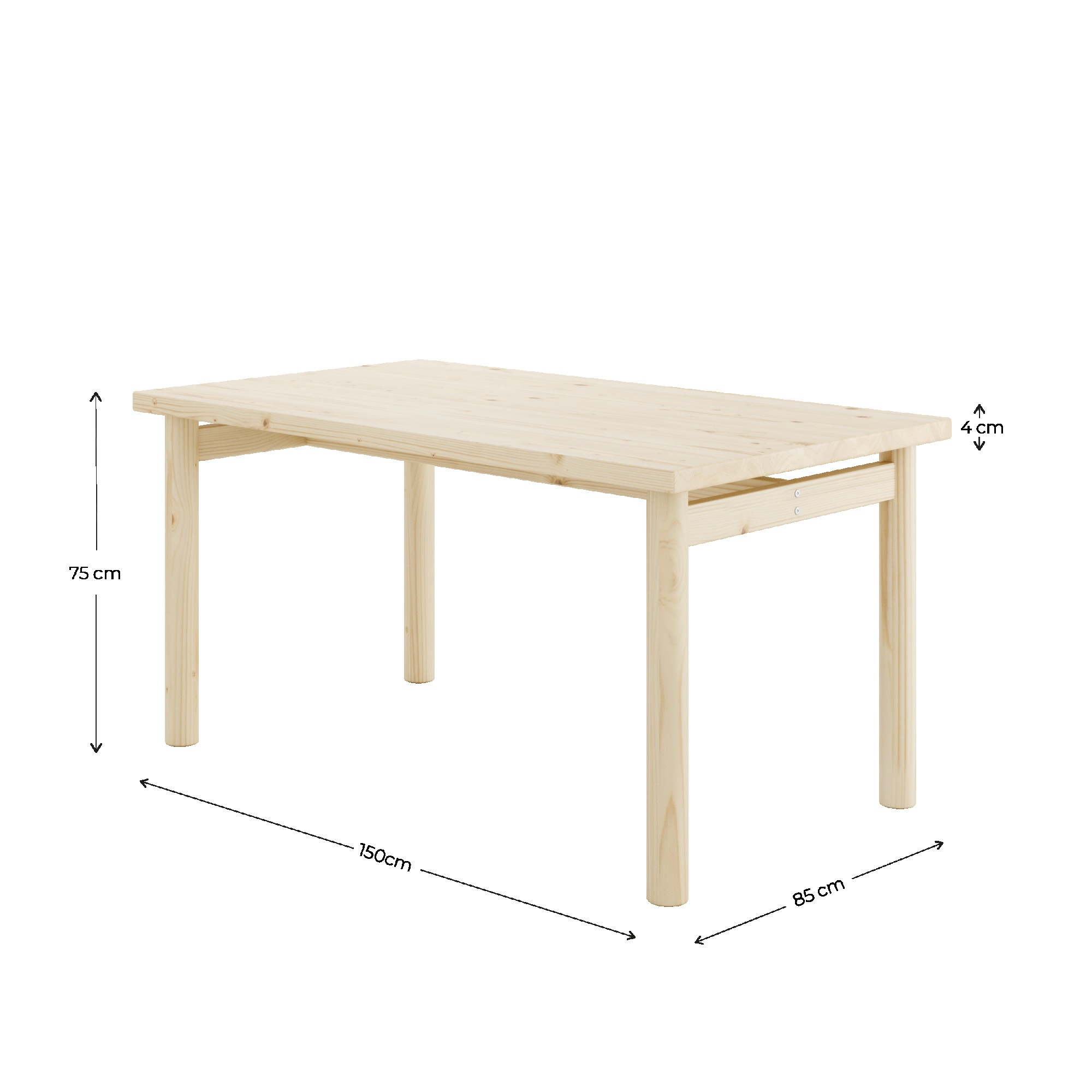 Karup Design Esstisch »PACE DINING TABLE«, aus FSC®-zertifiziertem Kiefernholz, Grösse 150 x 75 cm.