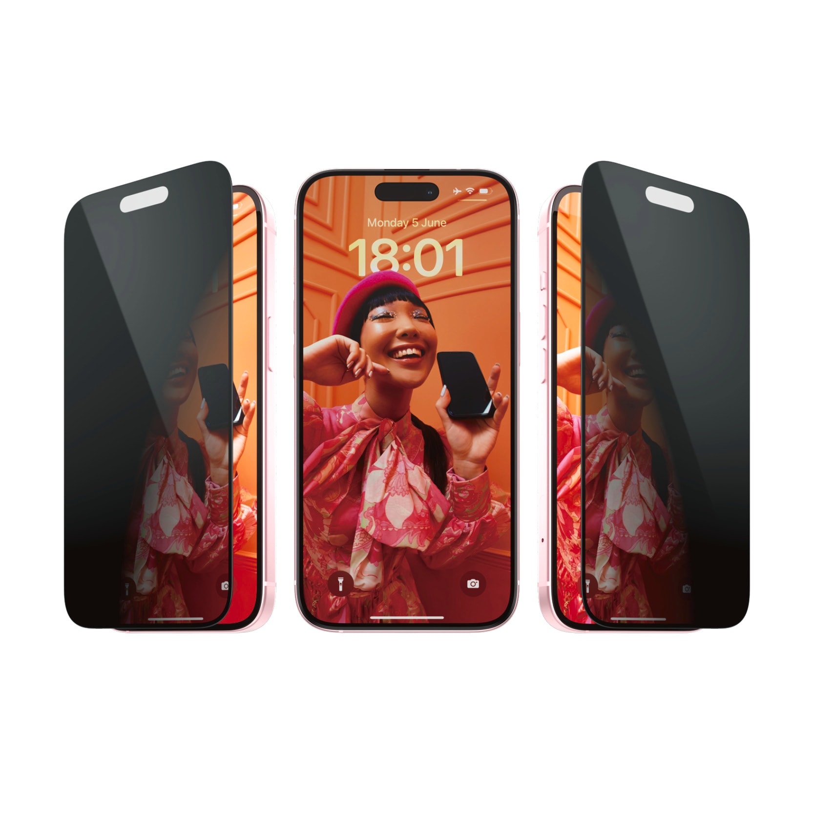 PanzerGlass Displayschutzglas »Privacy Screen Protector Glass«, für iPhone 15, Ultra Wide Fit
