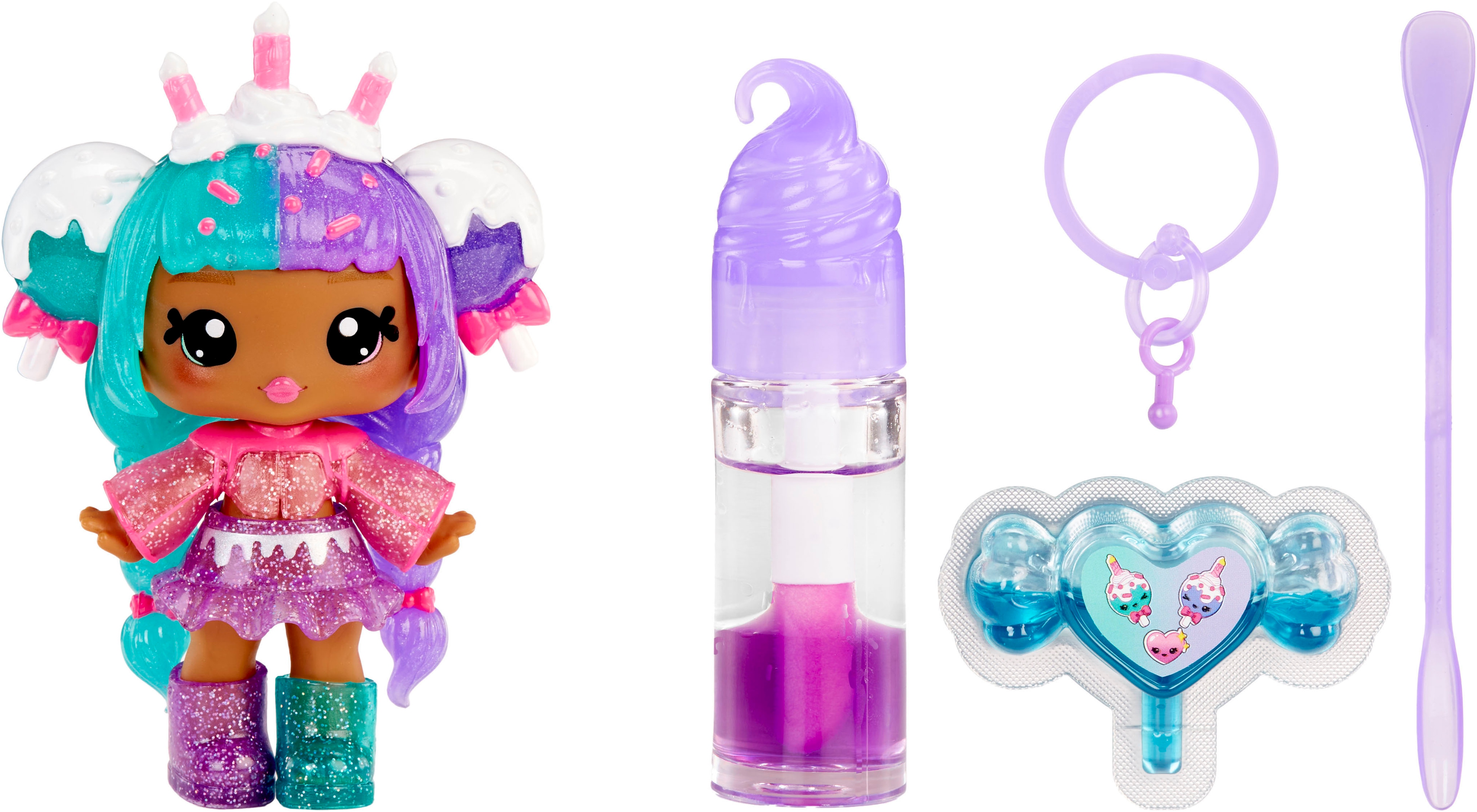 YUMMILAND Minipuppe "Yummiland Lip Gloss Doll- Mystery Color Change - Carly Cakepop"