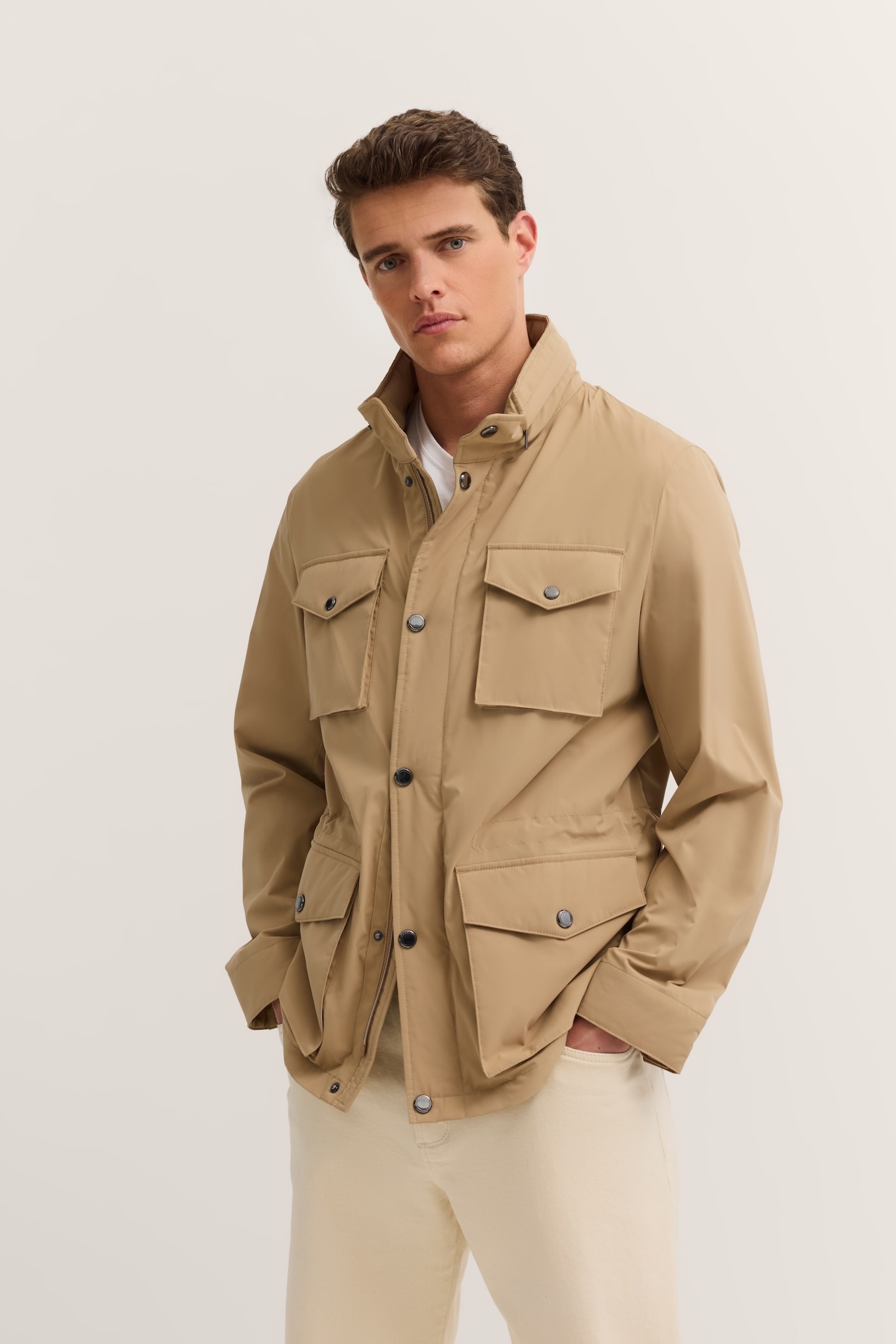 bugatti Fieldjacket »Regular Fit« mit Kapuze mit Stretch & Stehkragen