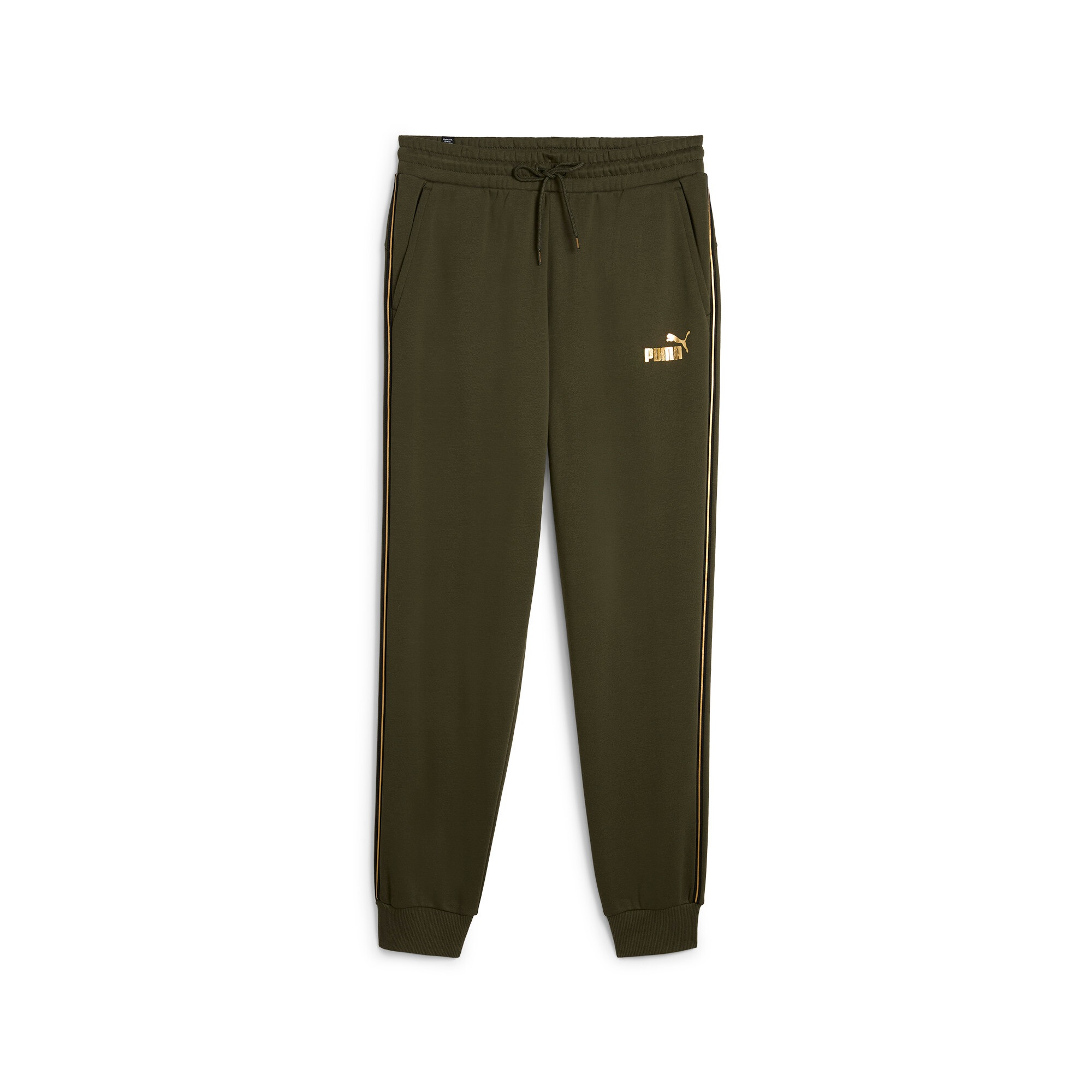 PUMA Trainingshose »ESS TAPE MINIMAL GOLD SWEATPANTS FL« für Alltag und Sport, aus Baumwollmischung, atmungsaktiv