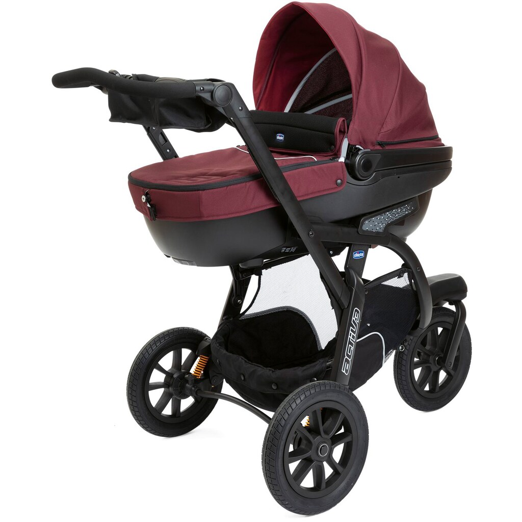 Chicco Kombi-Kinderwagen »Trio-System Activ3 Top, Burgund«, 15 kg, mit Regenschutz und Babyschale