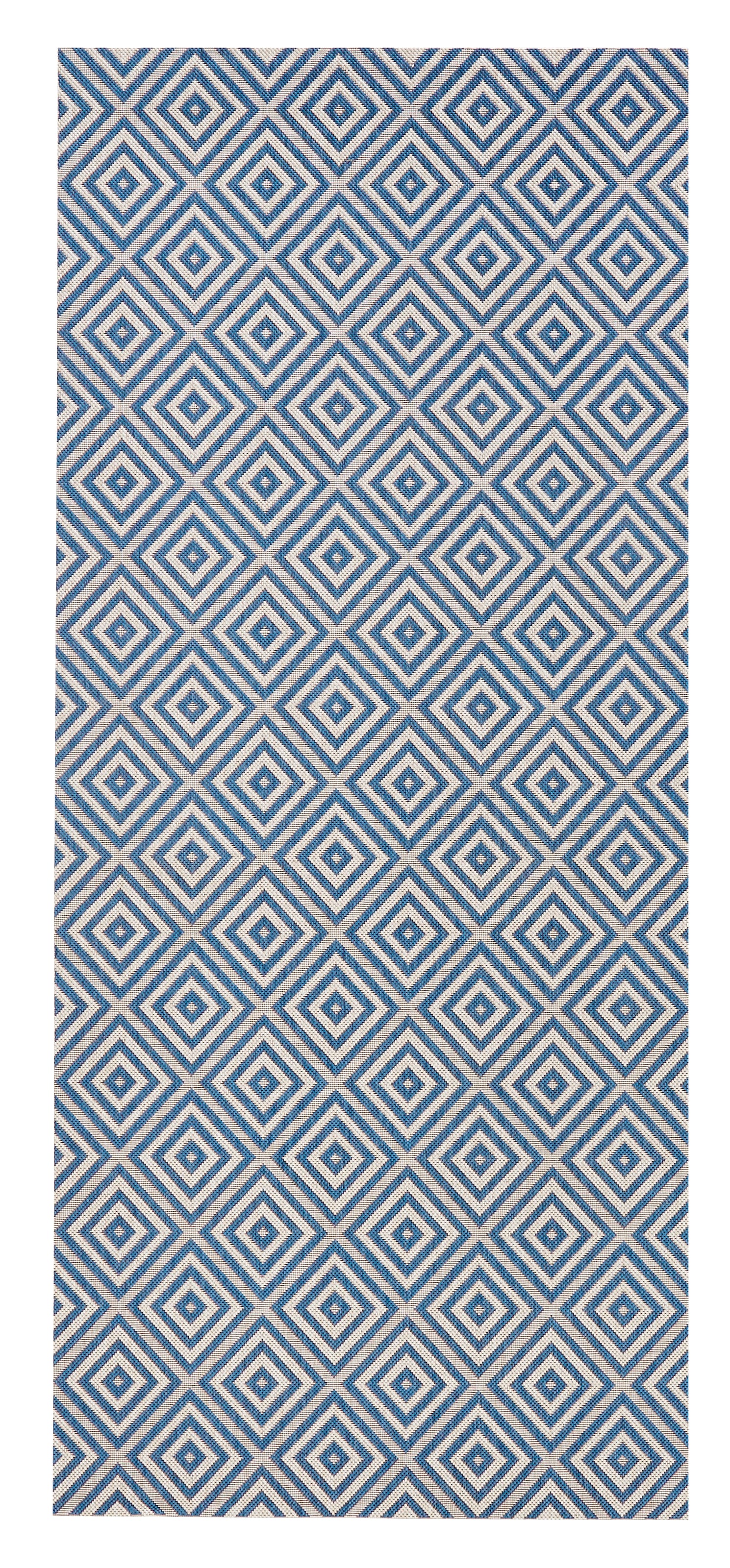 NORTHRUGS Teppich »Karo«, rechteckig, 8 mm Höhe, In- & Outdoor, Läufer, Wetterfest, Raute, Balkon, Garten, Flur