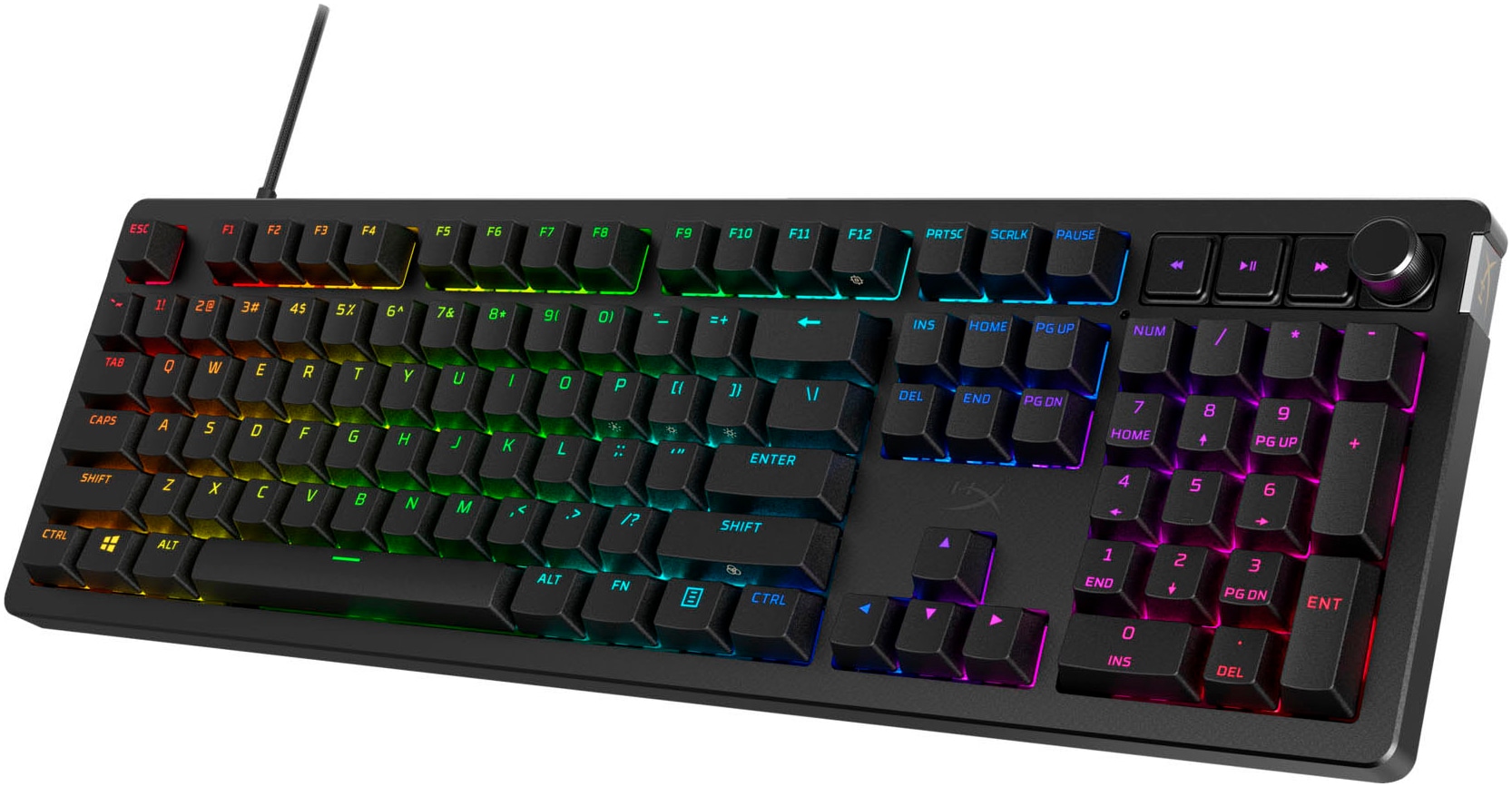 HyperX Gaming-Tastatur »Alloy Rise«, (Ziffernblock-Fn-Tasten-Profil-Speicher-Gaming-Modus-verstellbare Füsse)
