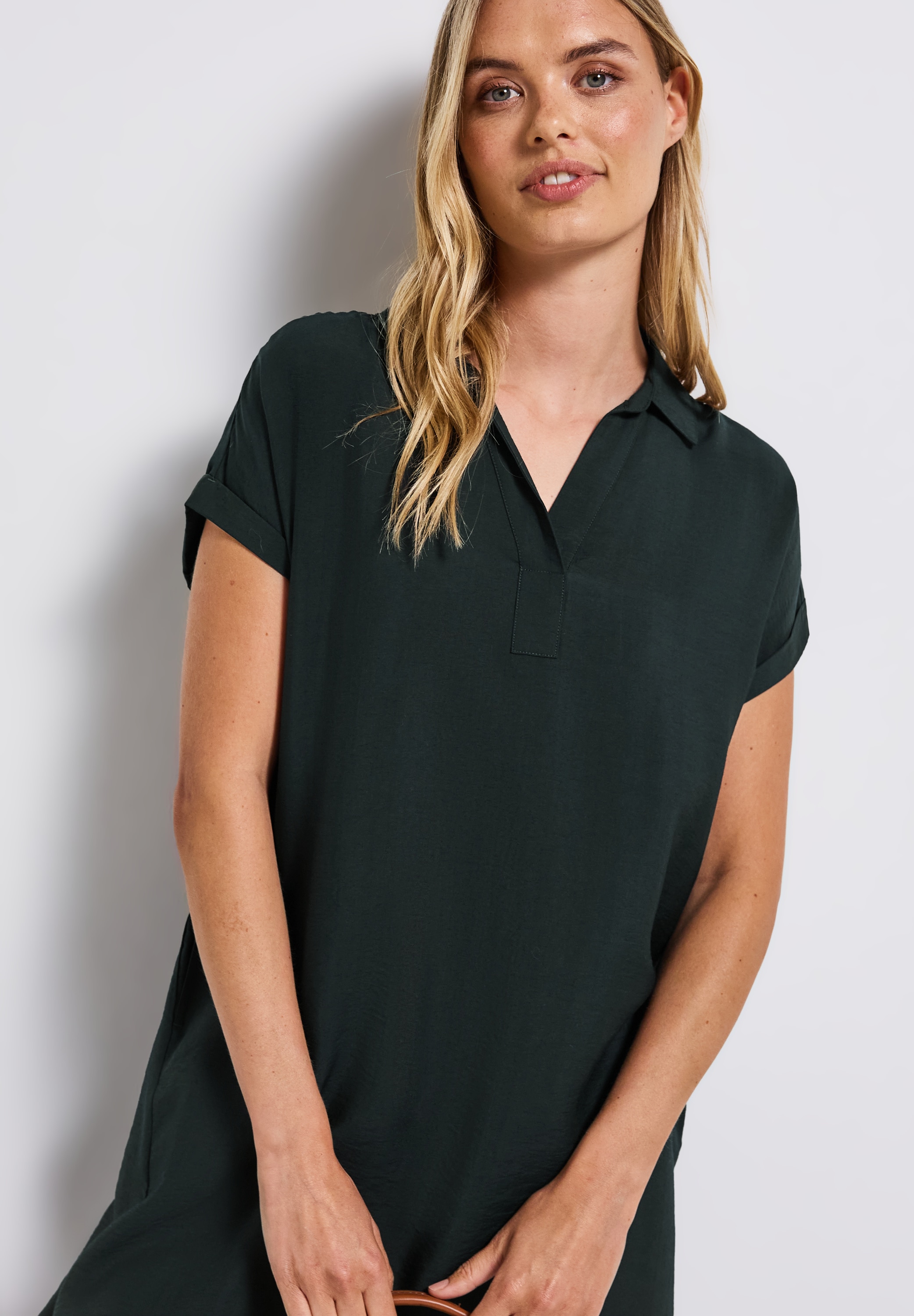 STREET ONE Shirtkleid, mit geschlitztem Ausschnitt