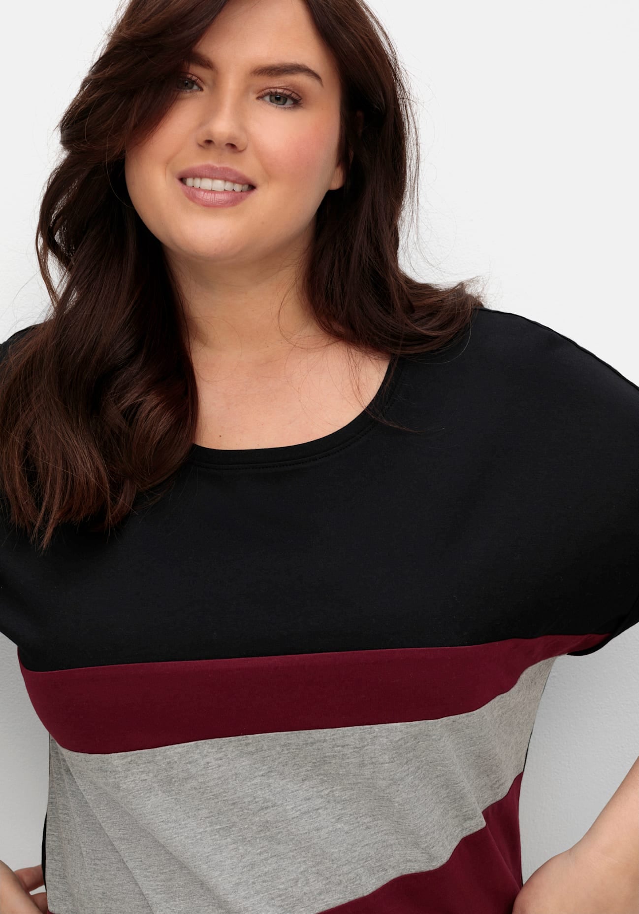Sheego Kurzarmshirt »T-Shirt«, (1 tlg.)