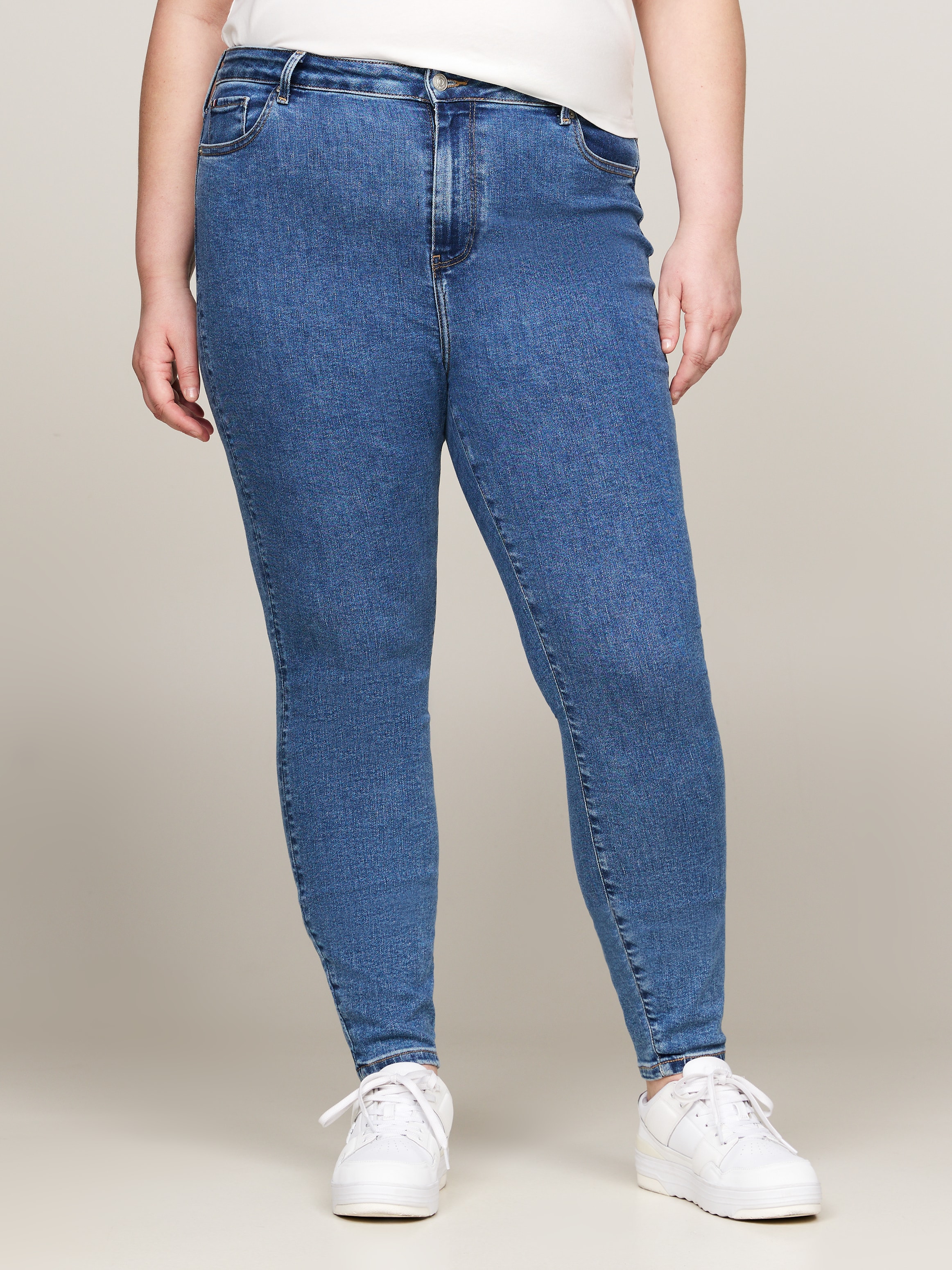 Skinny-fit-Jeans »CRV HARLEM U SKINNY HW«, Grosse Grössen in Stoned Washed Optik