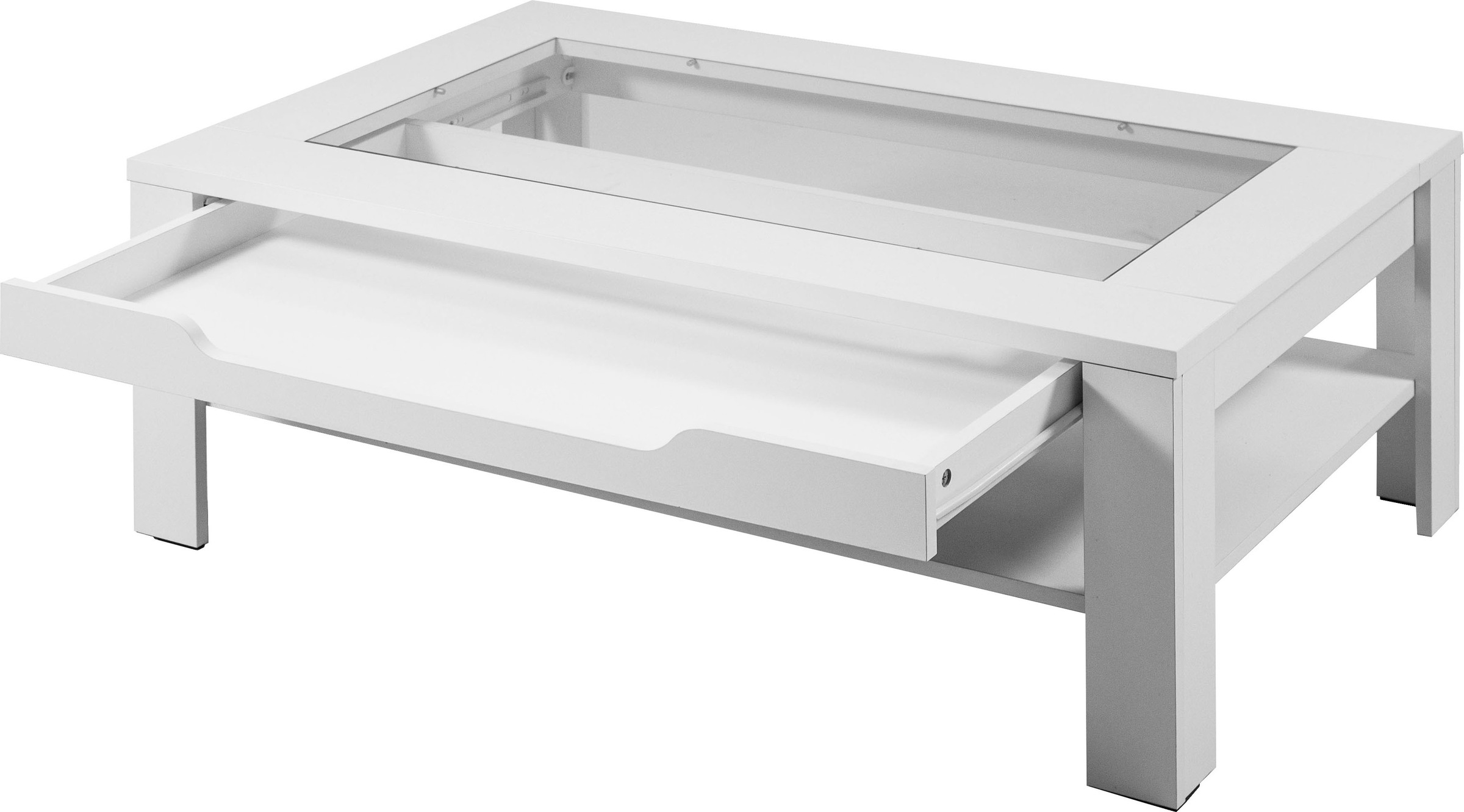 byLIVING Couchtisch »Ralph«, Breite 110 cm, mit Glaseinsatz und Schubkasten