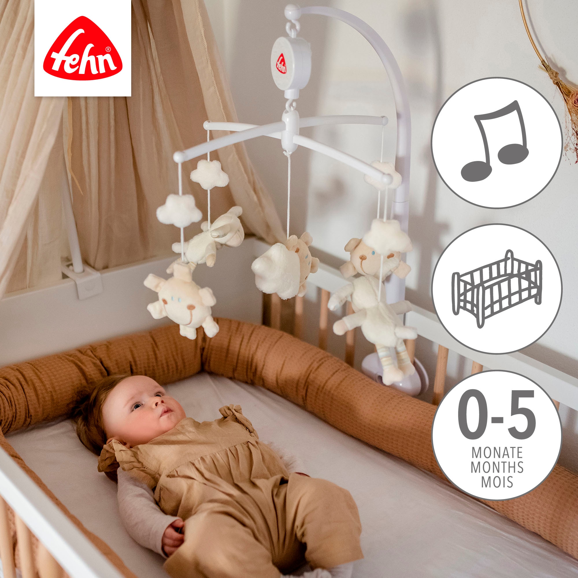 Fehn Mobile »BabyLOVE, Schaf Musikmobile«