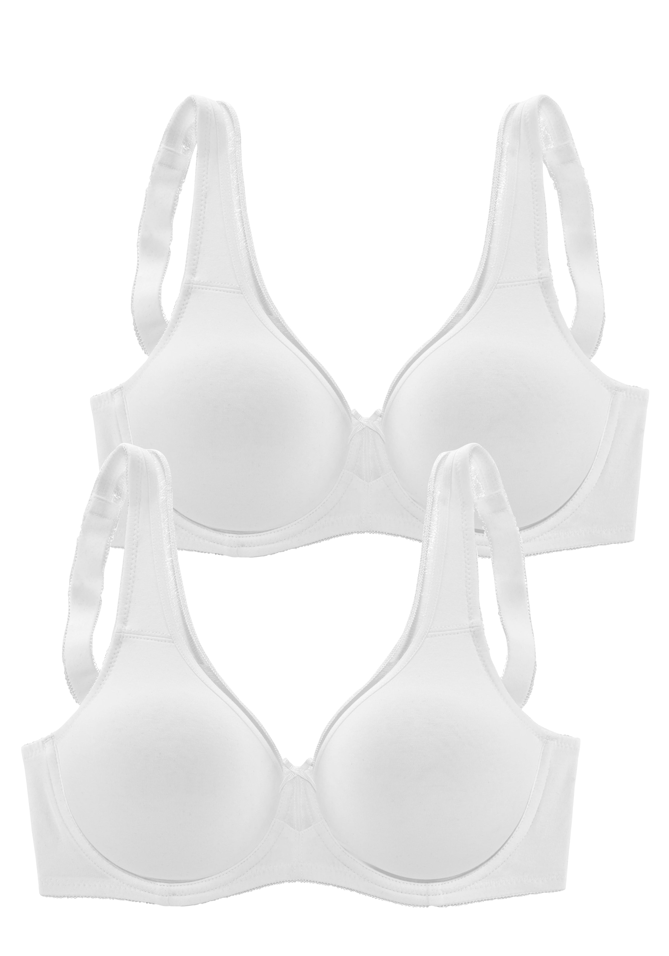 petite fleur Minimizer-BH, (Packung, 2 Stück), aus Baumwolle mit nahtlosen ungefütterten Cups, Basic Dessous