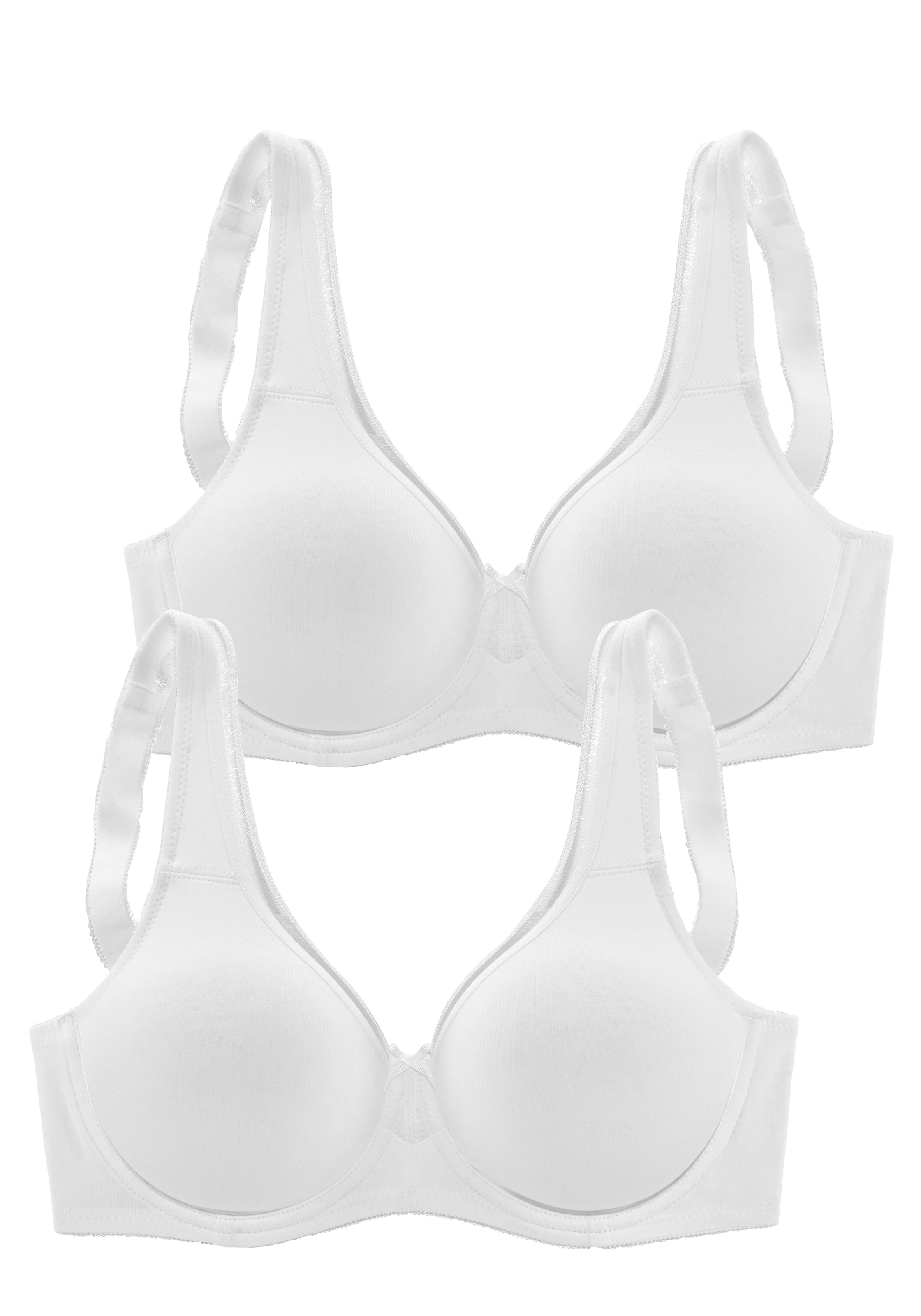 petite fleur by Lascana Minimizer-BH ", BH mit Bügel, T-Shirt-BH, Baumwoll-BH" Packung, mit nahtlosen Cups, grosse Grössen, bequemer BH