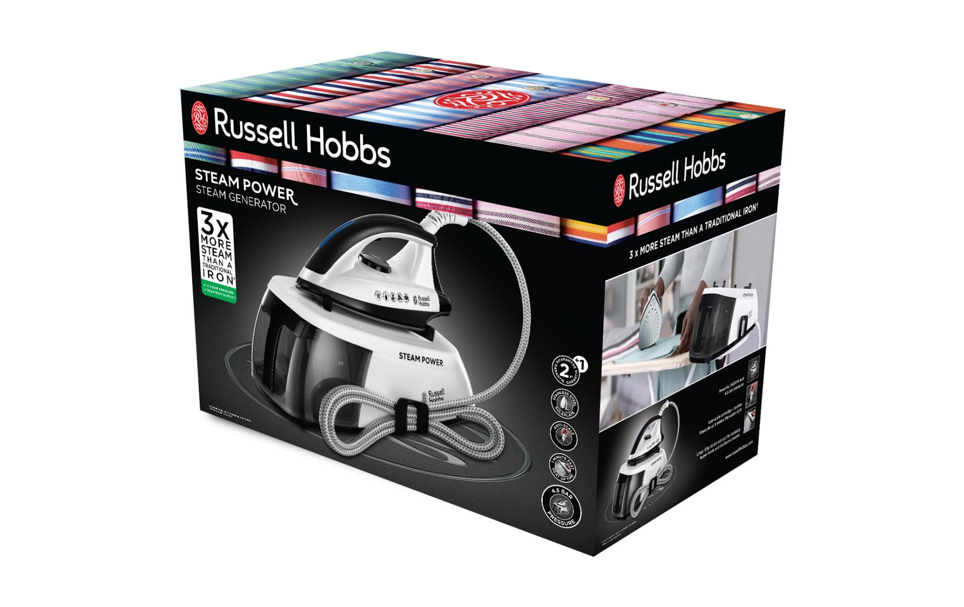 RUSSELL HOBBS Dampfbügeleisen »Dampfbügelstation mit Edelstahl-Bügelsohle und 1.3 l Wassertank«, 2400 W