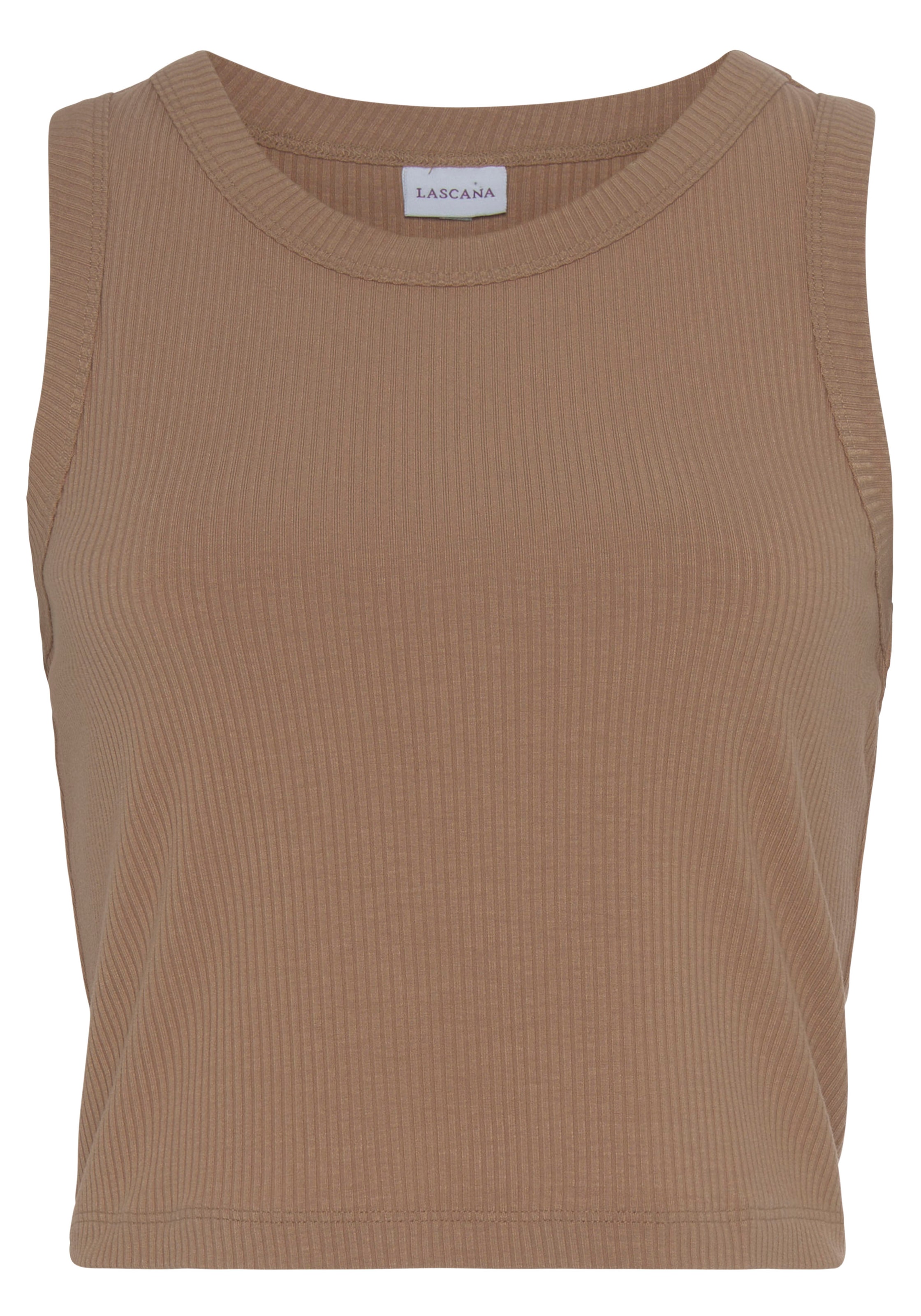 LASCANA Crop-Top, (2er-Pack), aus weicher Rippware, sommerliche Basic Tops