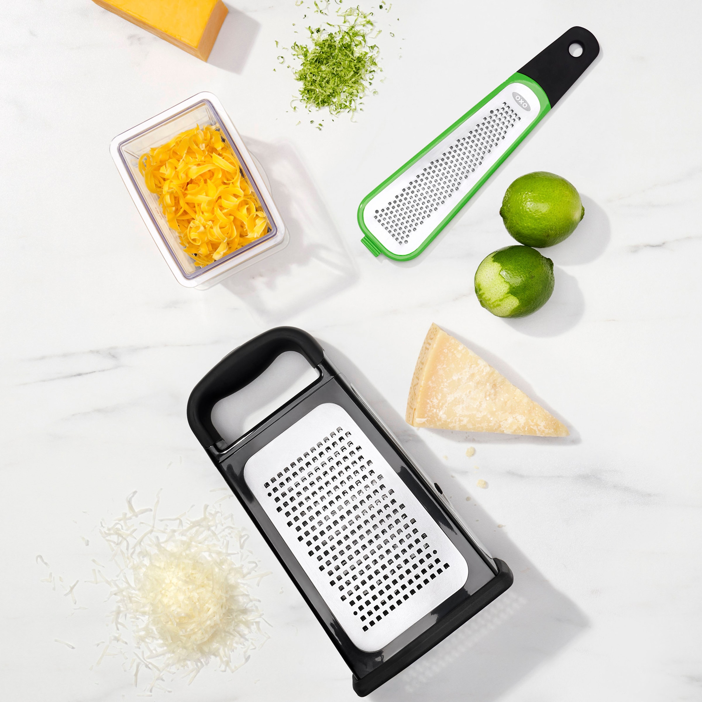 OXO Good Grips Multireibe, Vierkantreie, inkl. Zestenreisser