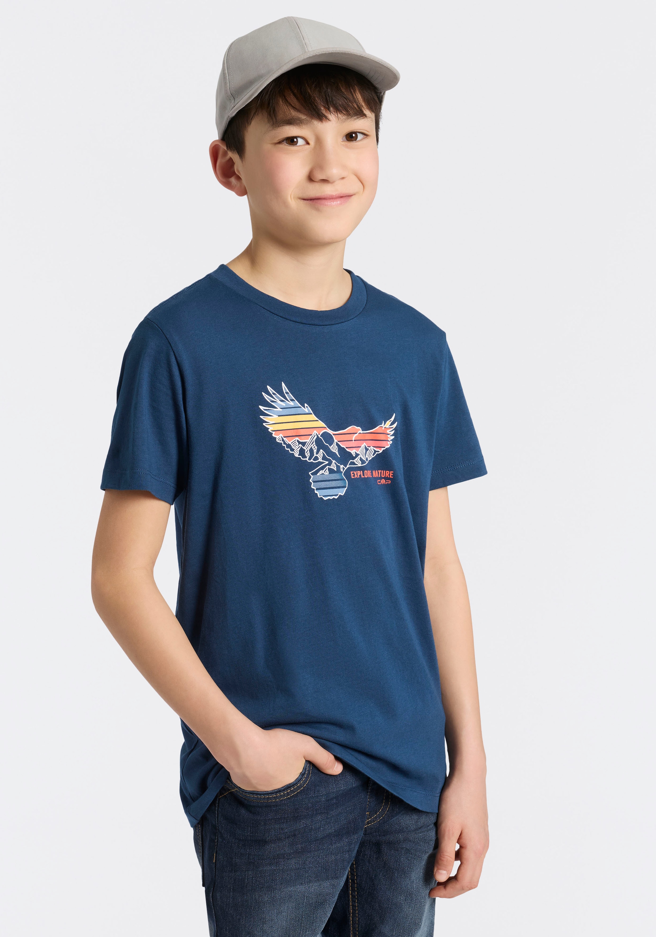 Cmp Midnight T-Shirt Für Kinder, Kurzarm, Mit Rundhalsausschnitt, Aus Baumwolle