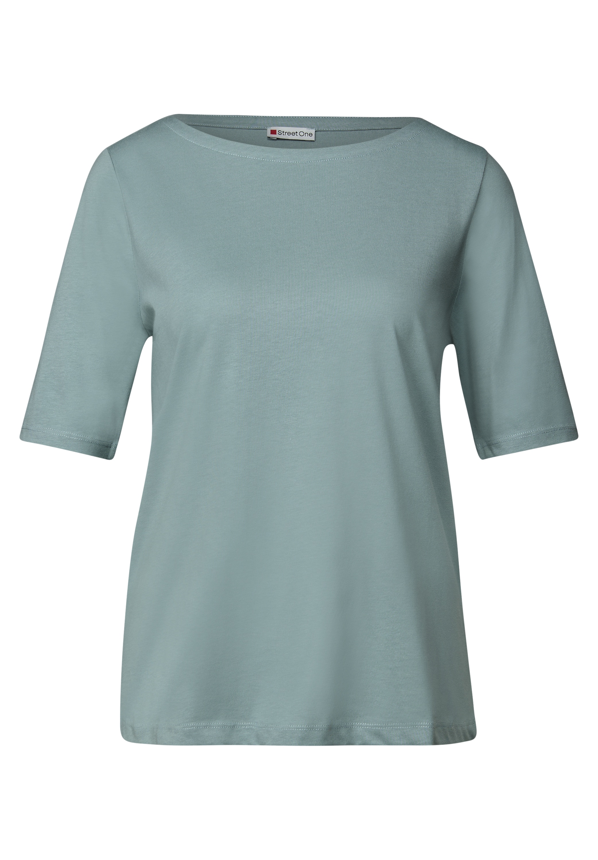 STREET ONE T-Shirt, U-Boot Ausschnitt, Basic
