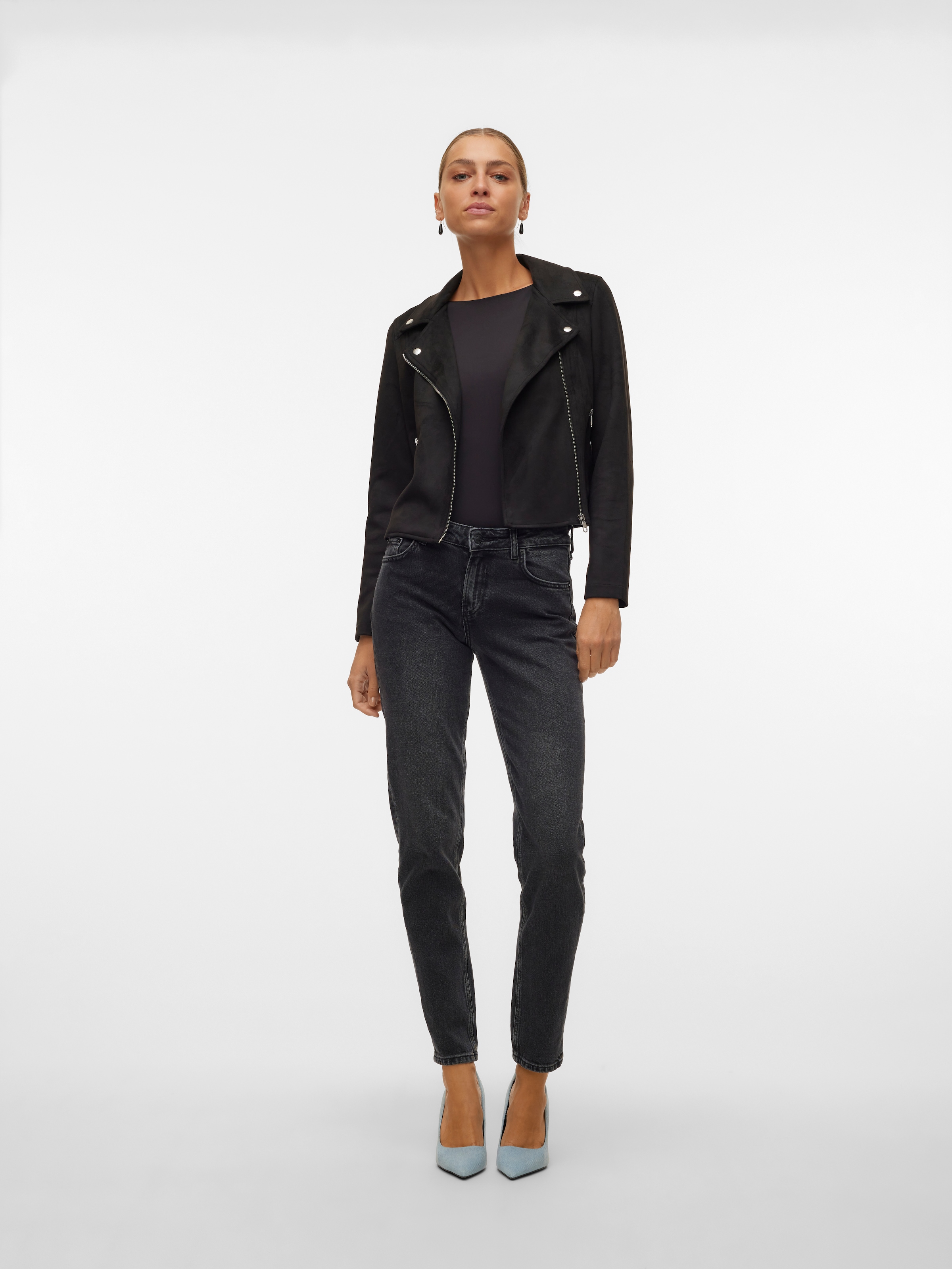 Vero Moda Lederimitatjacke »VMJOSE SHORT FAUX SUEDE JACKET GA NOOS«, mit asymetrischem Reissverschluss