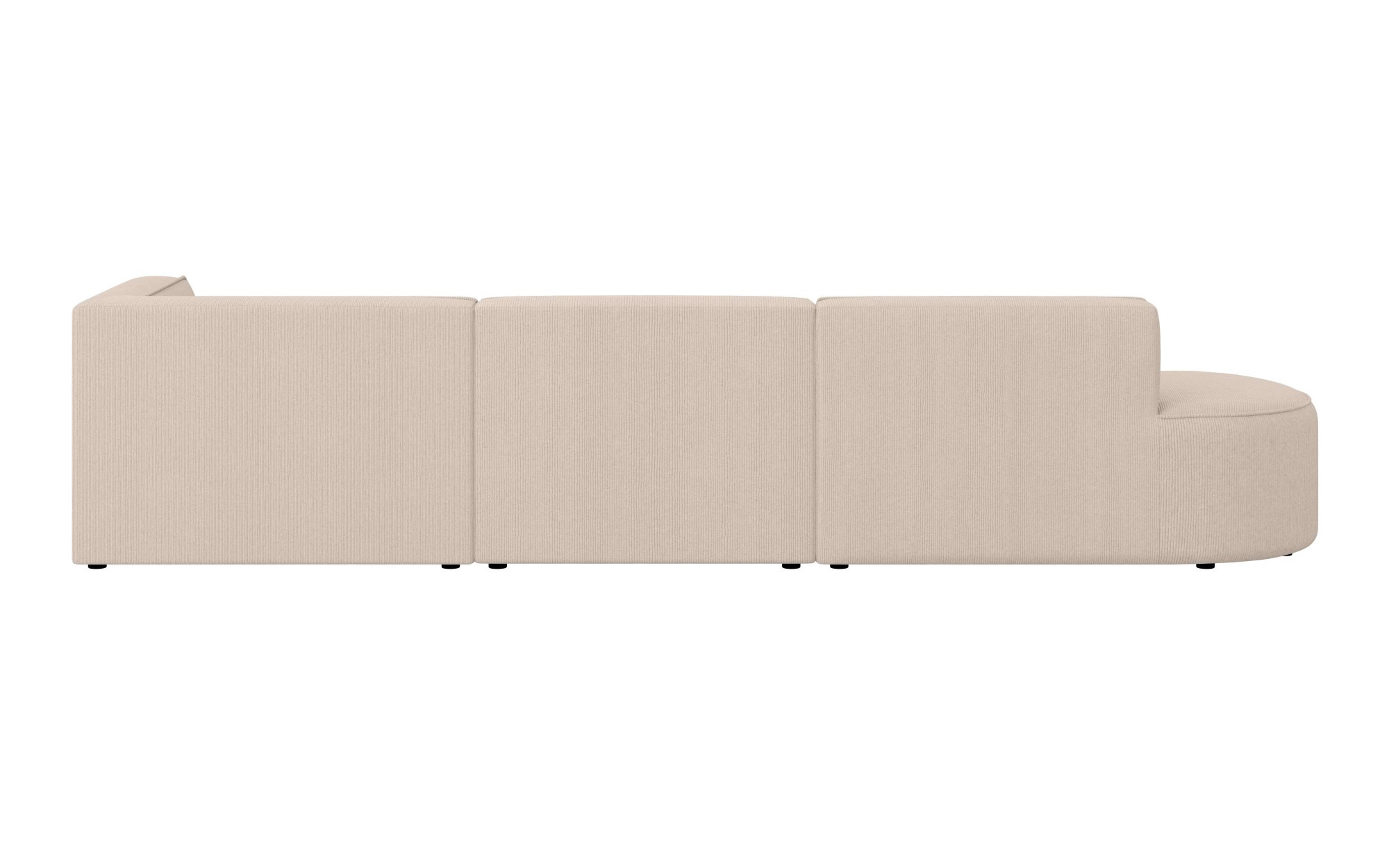 andas Ecksofa »EIVIND Designer Sofa mit Ottomane rechts/links, B/T/H: 343/159/72 cm«, L-Form mit Wellenunterfederung, auch in Feincord und Bouclé