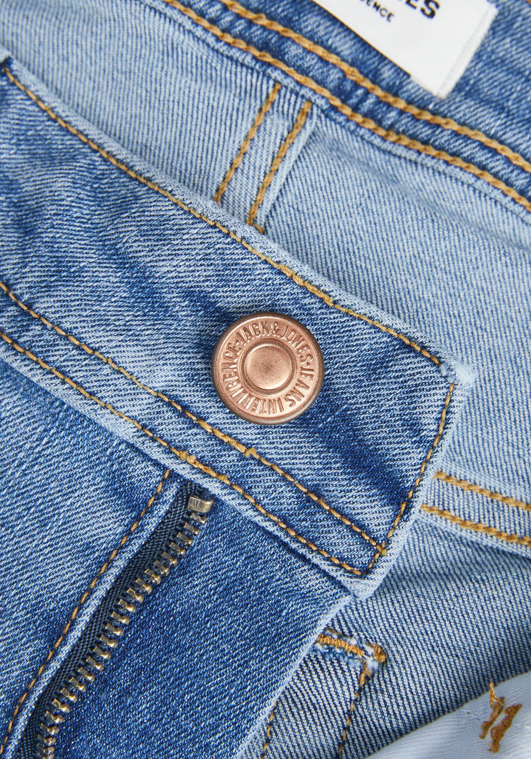 Jack & Jones Skinny-fit-Jeans »JJILIAM Skinny Jeans mit Used-Waschung für schlanke Silhouette«, Abriebeffekte, modisch, skinny fit, Baumwollmischung