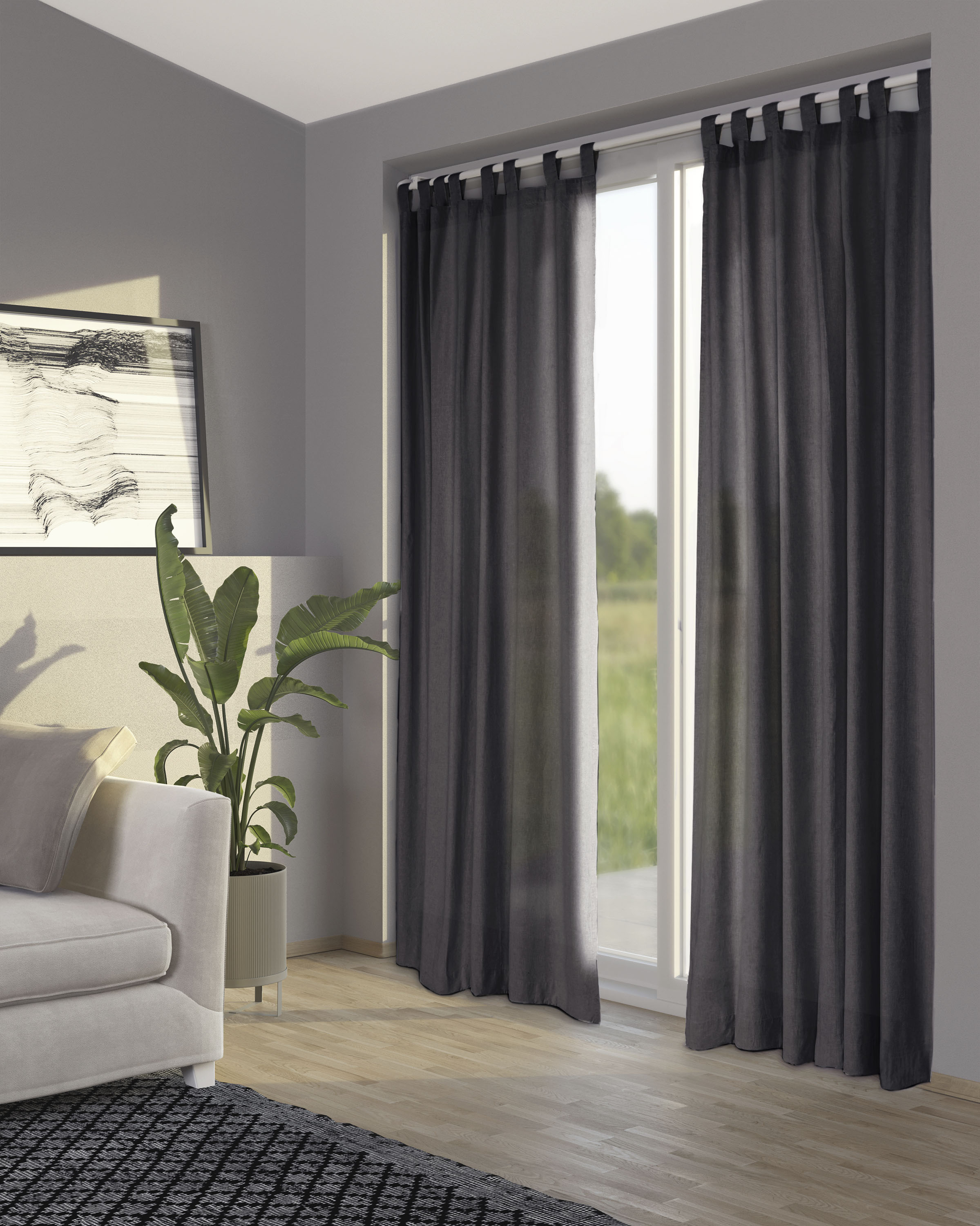 Vorhang »Stone-Washed«, (1 St.), einzigartige Waschung mit praktischen Stoffschlaufen...