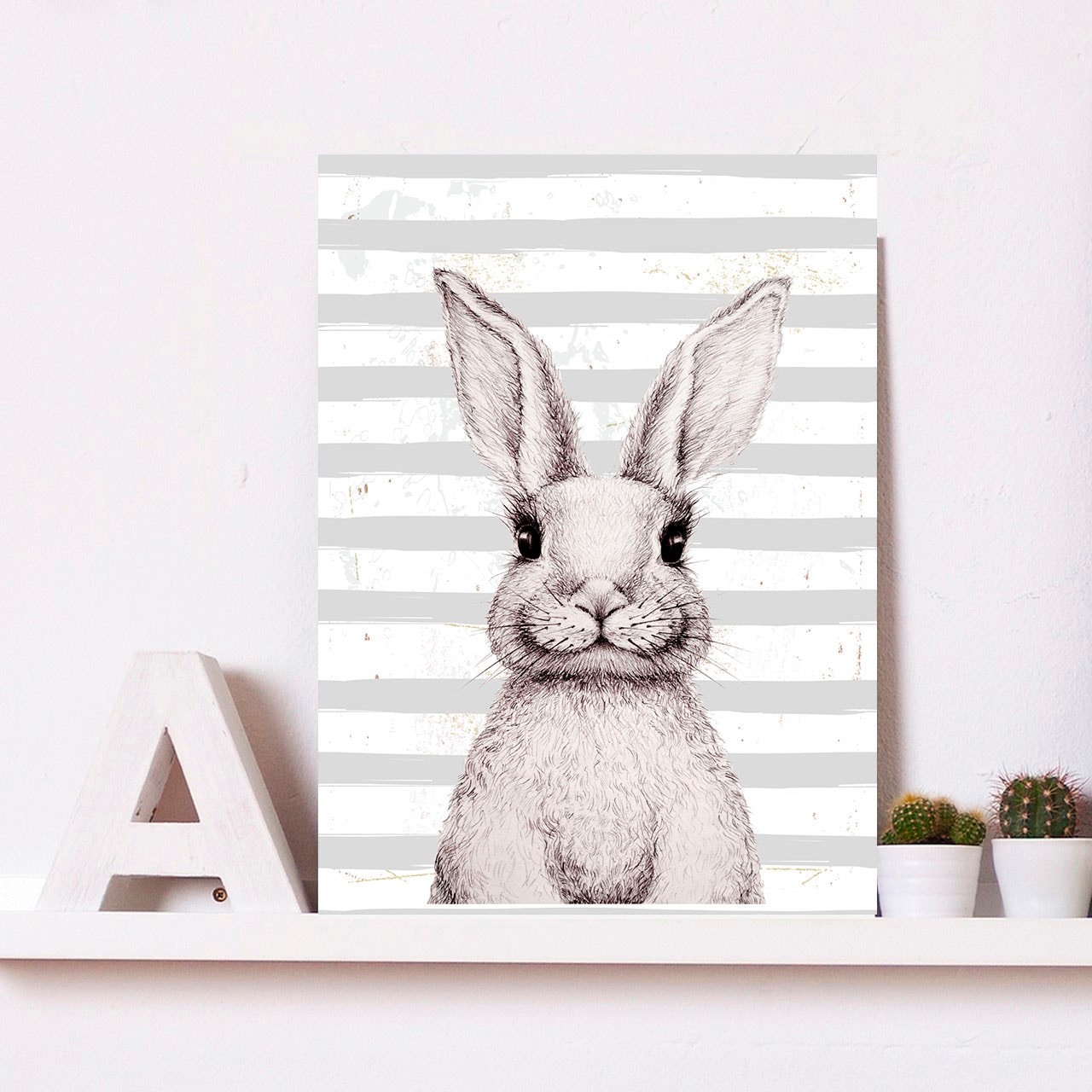 queence Metallbild »Gail«, Hase, (1 St.), Stahlschilder