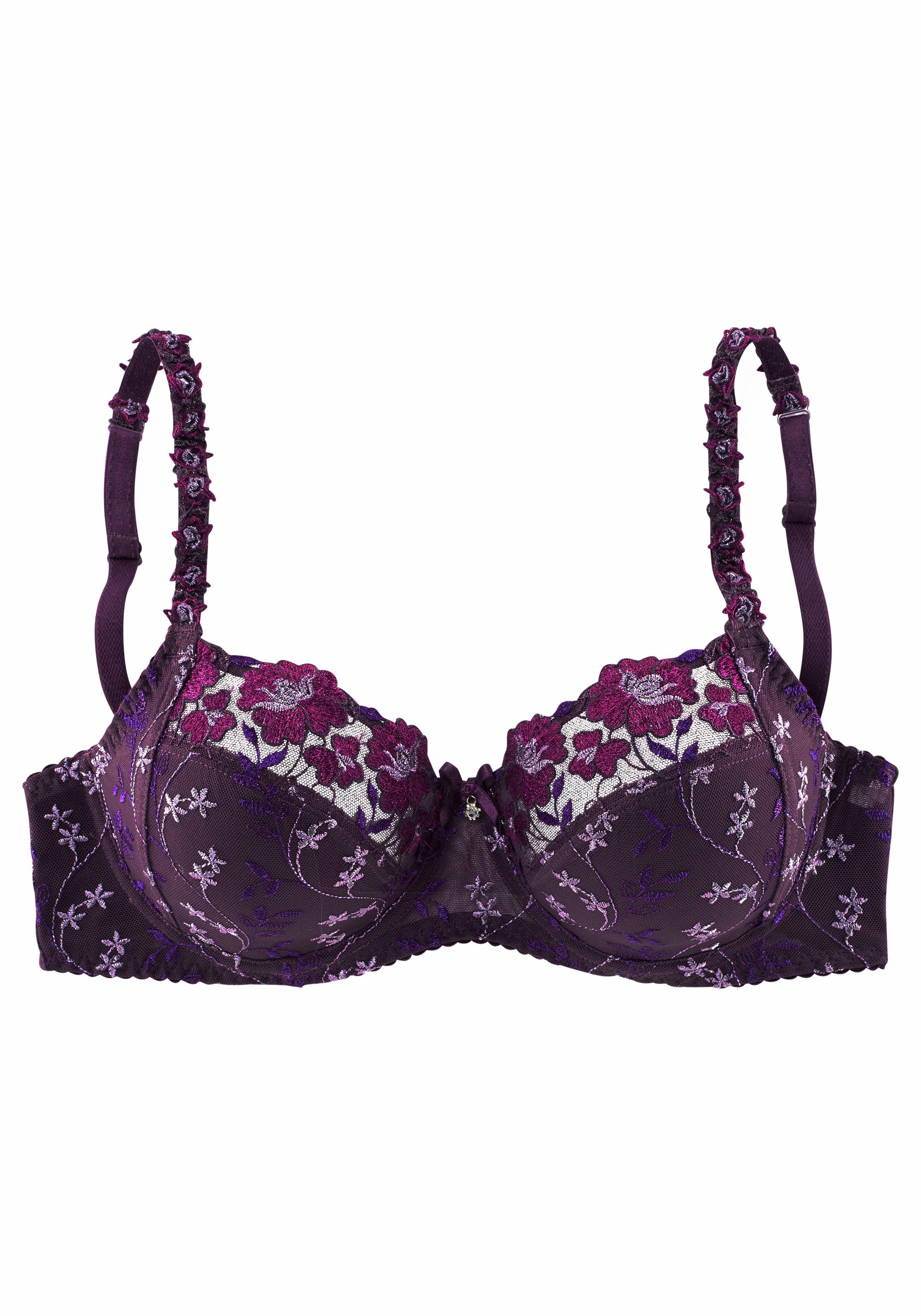 Nuance by Lascana Bügel-BH ", BH mit Bügel, Spitzen-BH, als Dessous-Set kombinierbar" mit schöner Stickerei Spitze, Dessous, grosse Grössen