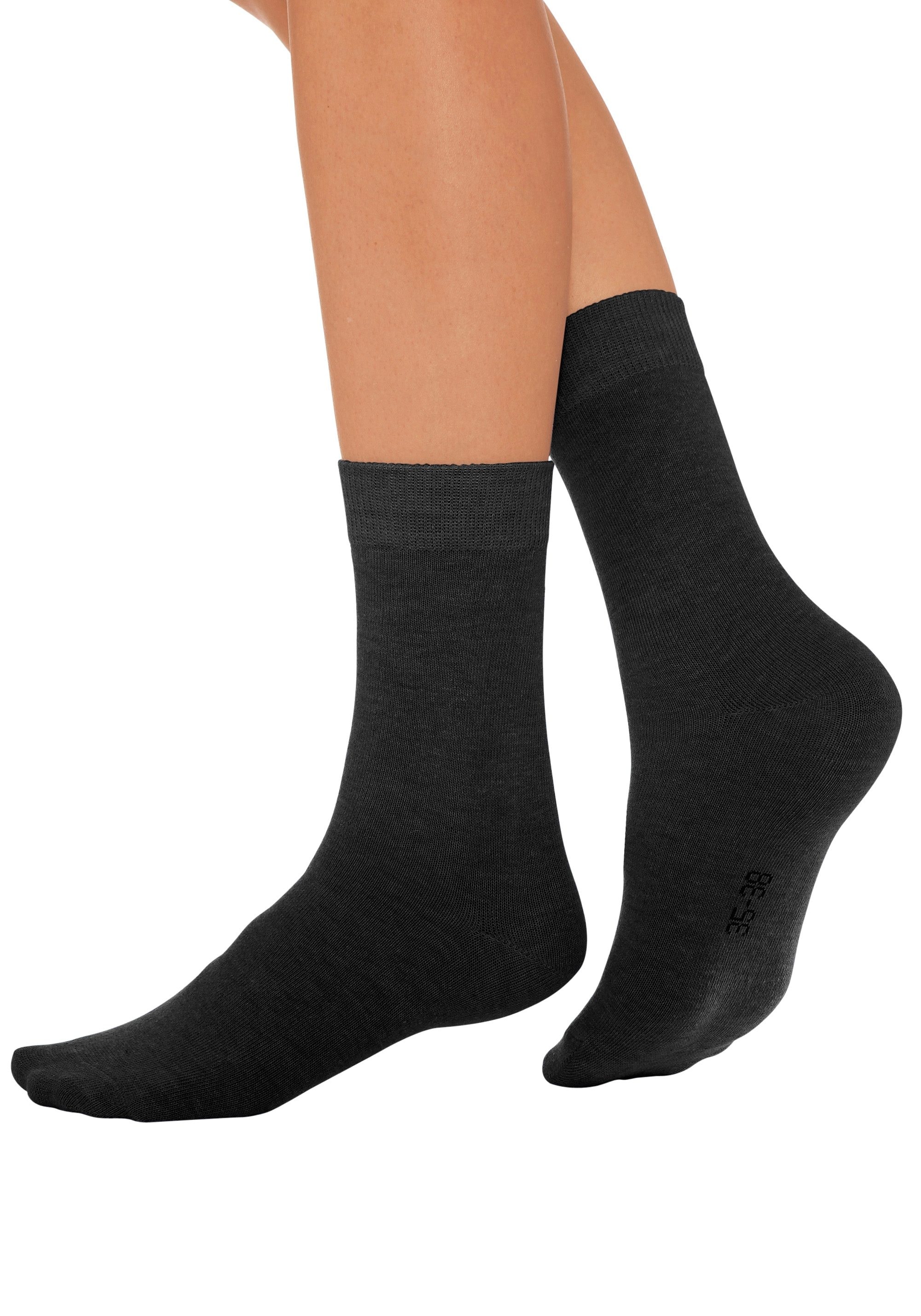 Lavana Basicsocken, (Set, 7 Paar), mit druckfreiem Bündchen