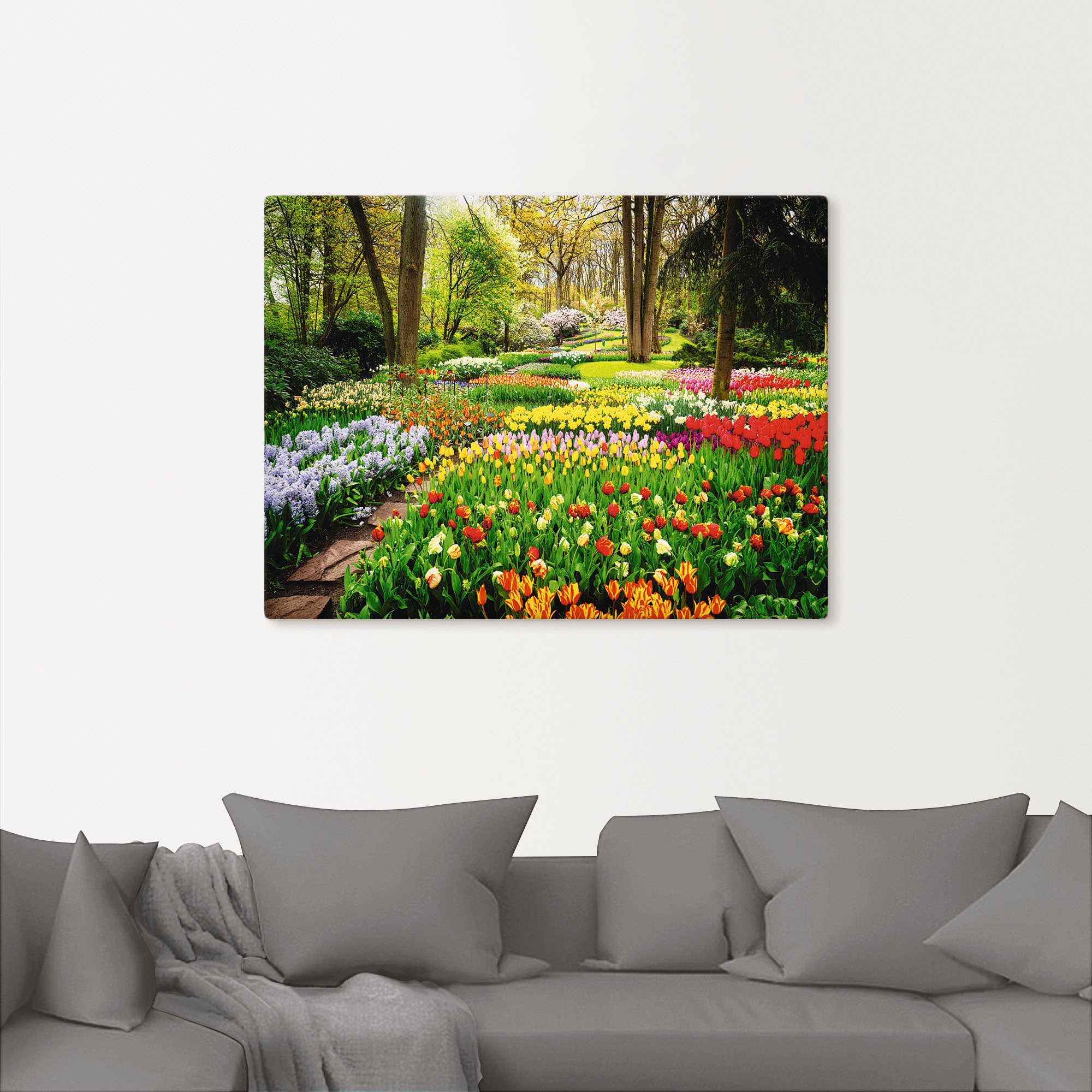 Artland Wandbild »Tulpen Garten Frühling«, Blumenwiese, (1 St.), als Alubild, Outdoorbild, Leinwandbild, Poster, Wandaufkleber